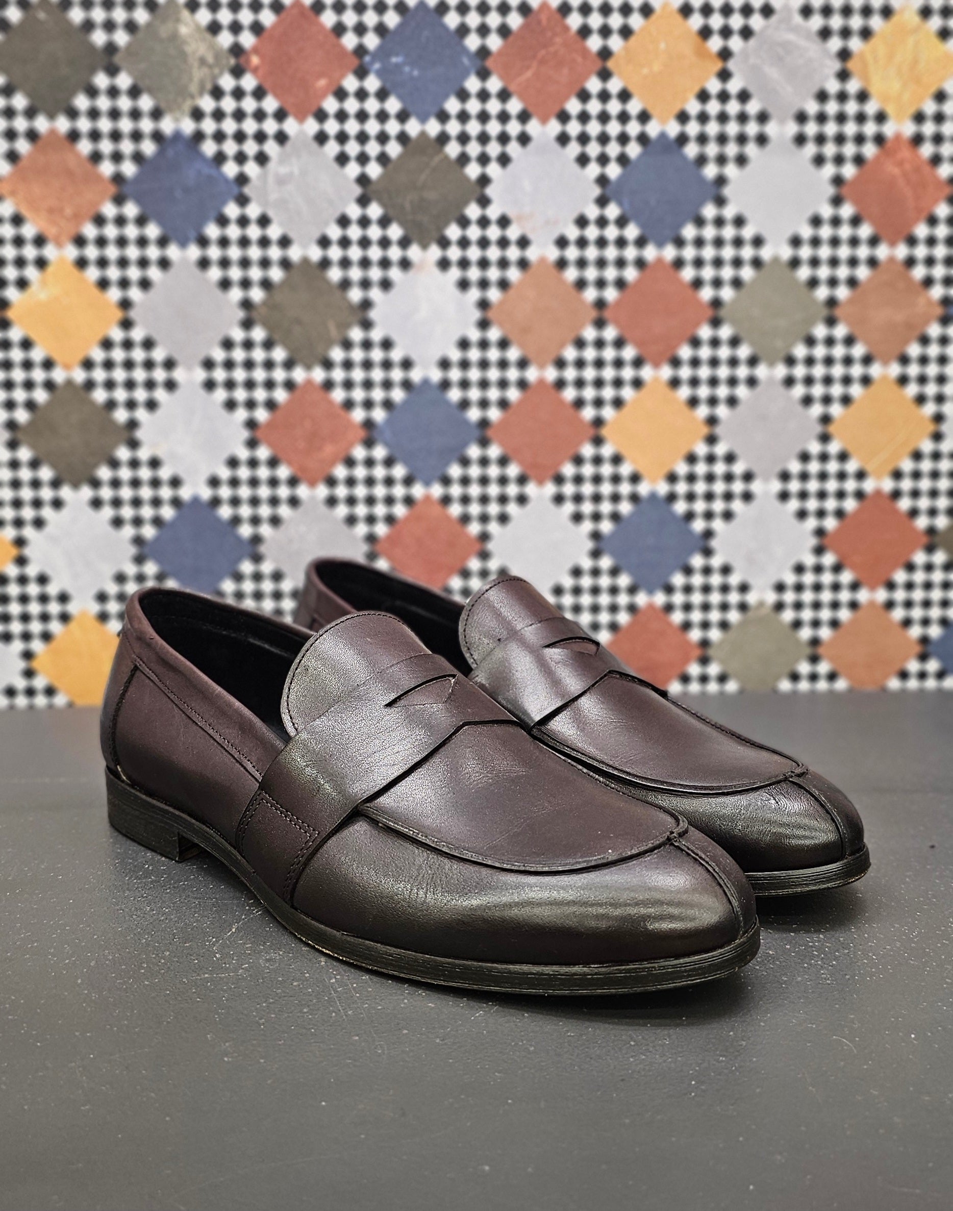 Mocassino in pelle delevato