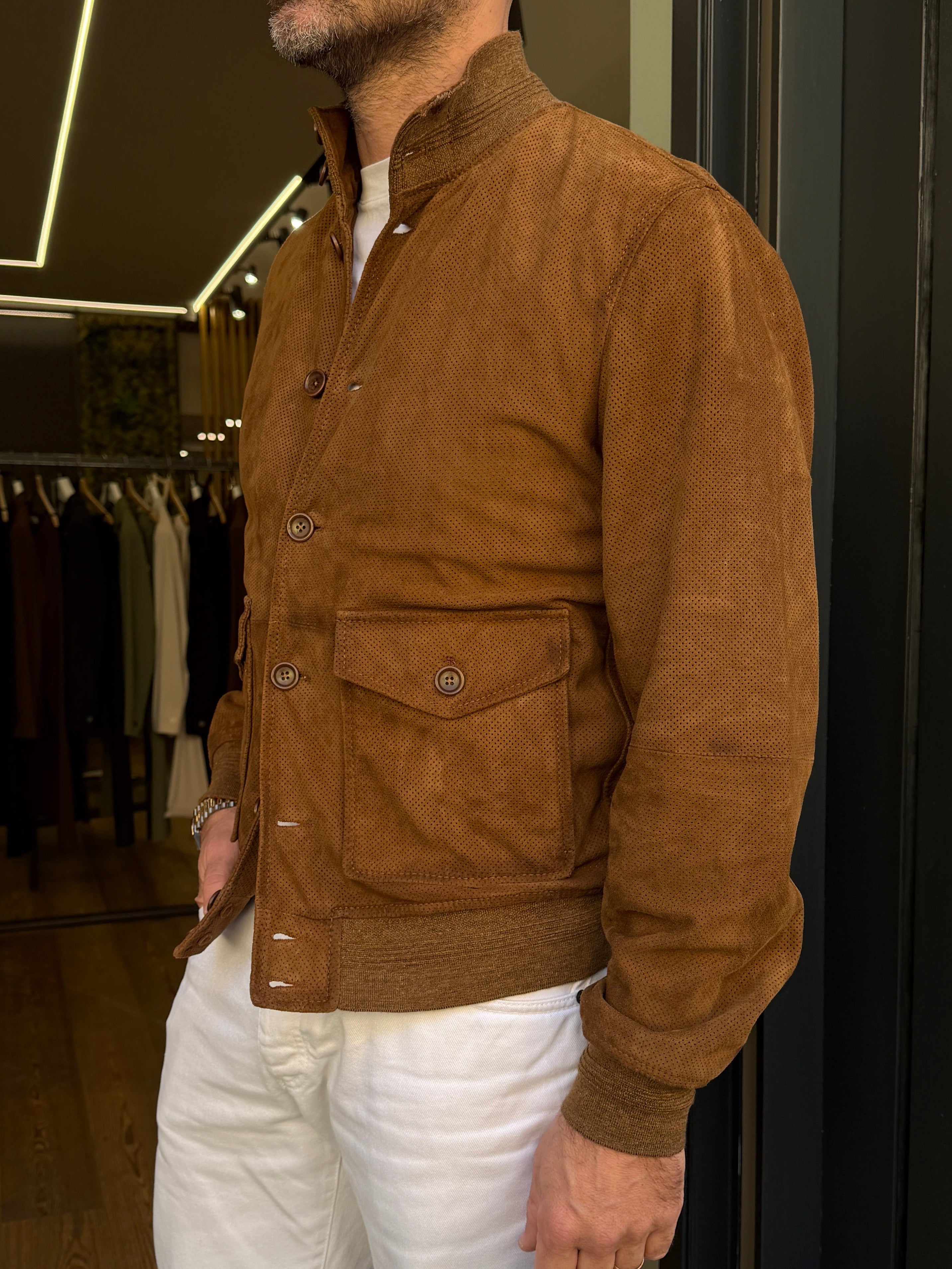 The Jack Leathers: Marcus- Giacca traforata con tasche