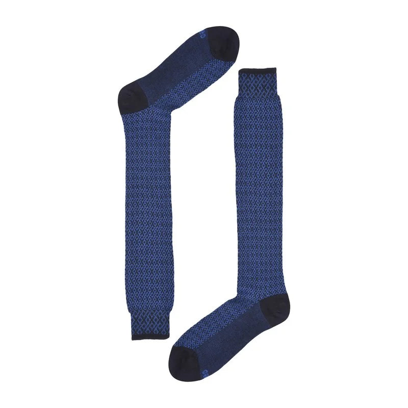 Calza lunga uomo Jacquard micro rombi