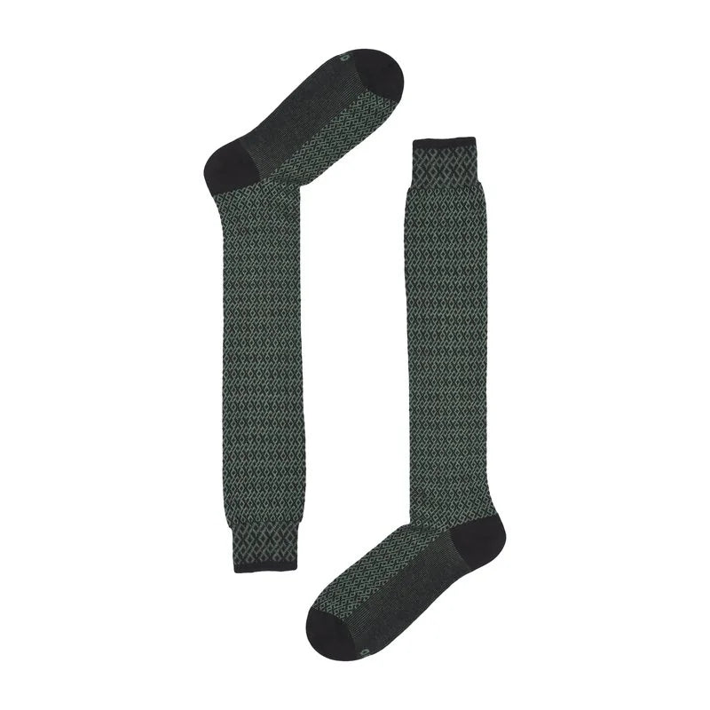 Calza lunga uomo Jacquard micro rombi