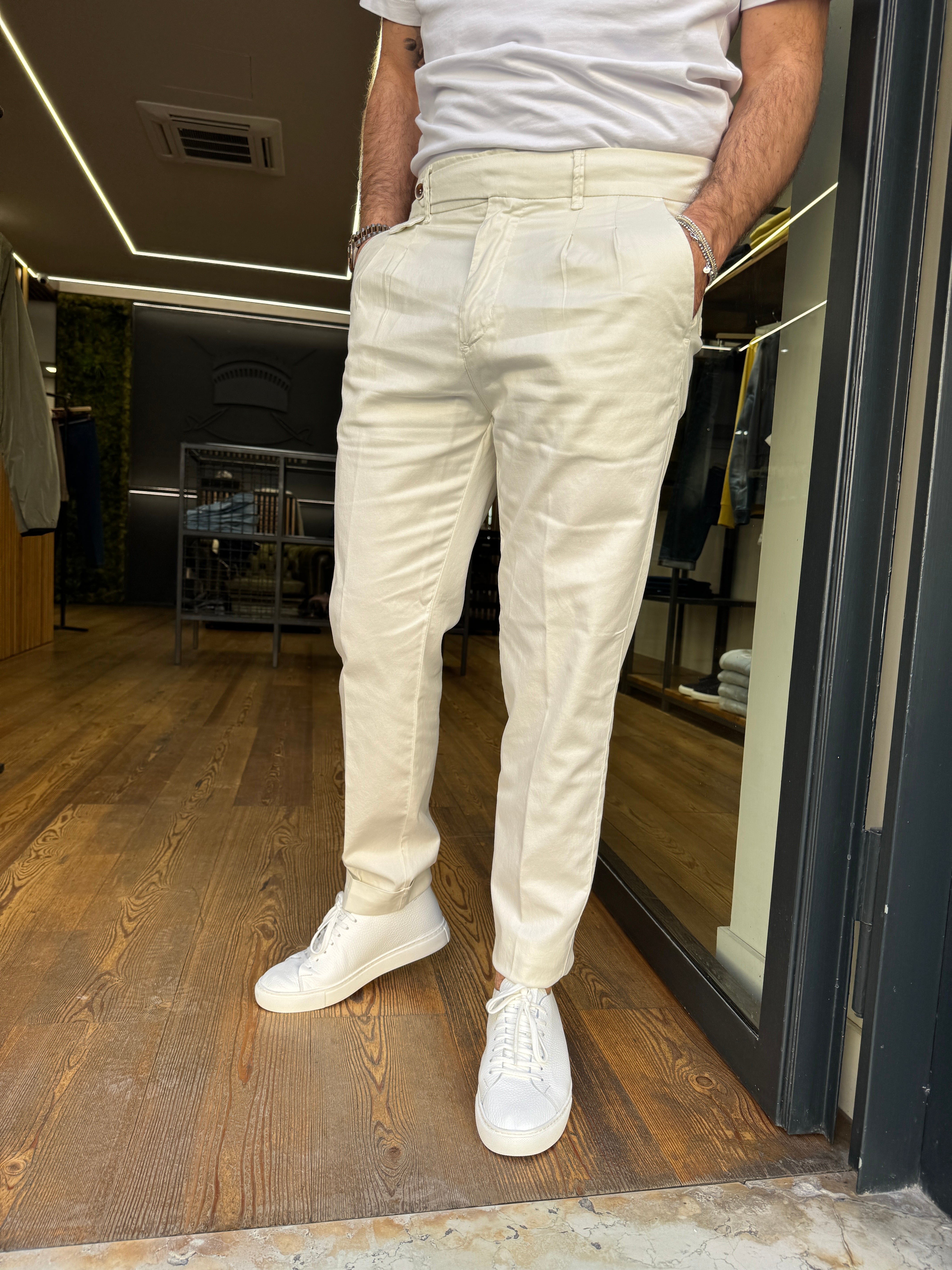 Squad- Mirò- Pantalone in cotone con pences