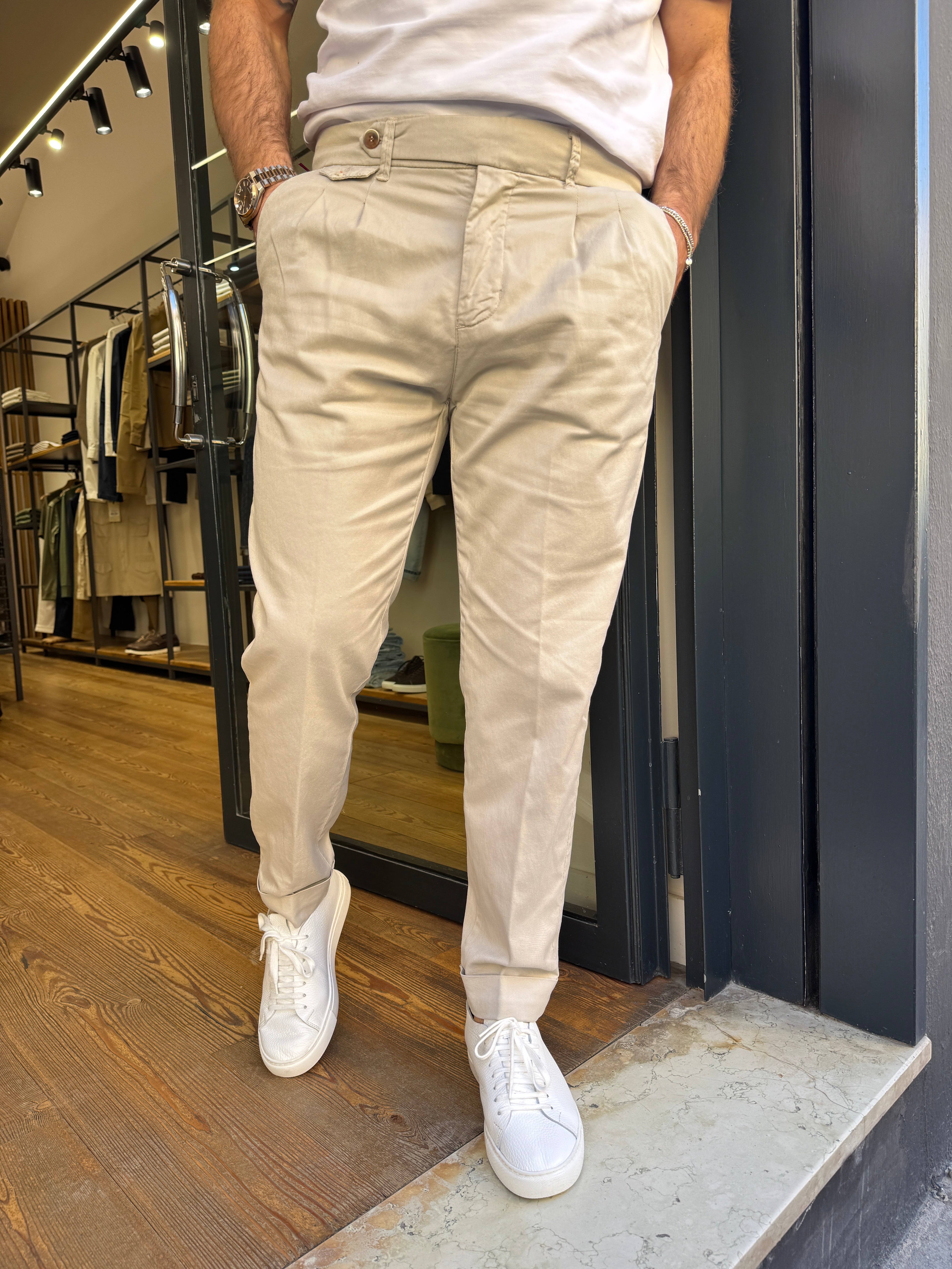 Squad- Mirò- Pantalone in cotone con pences