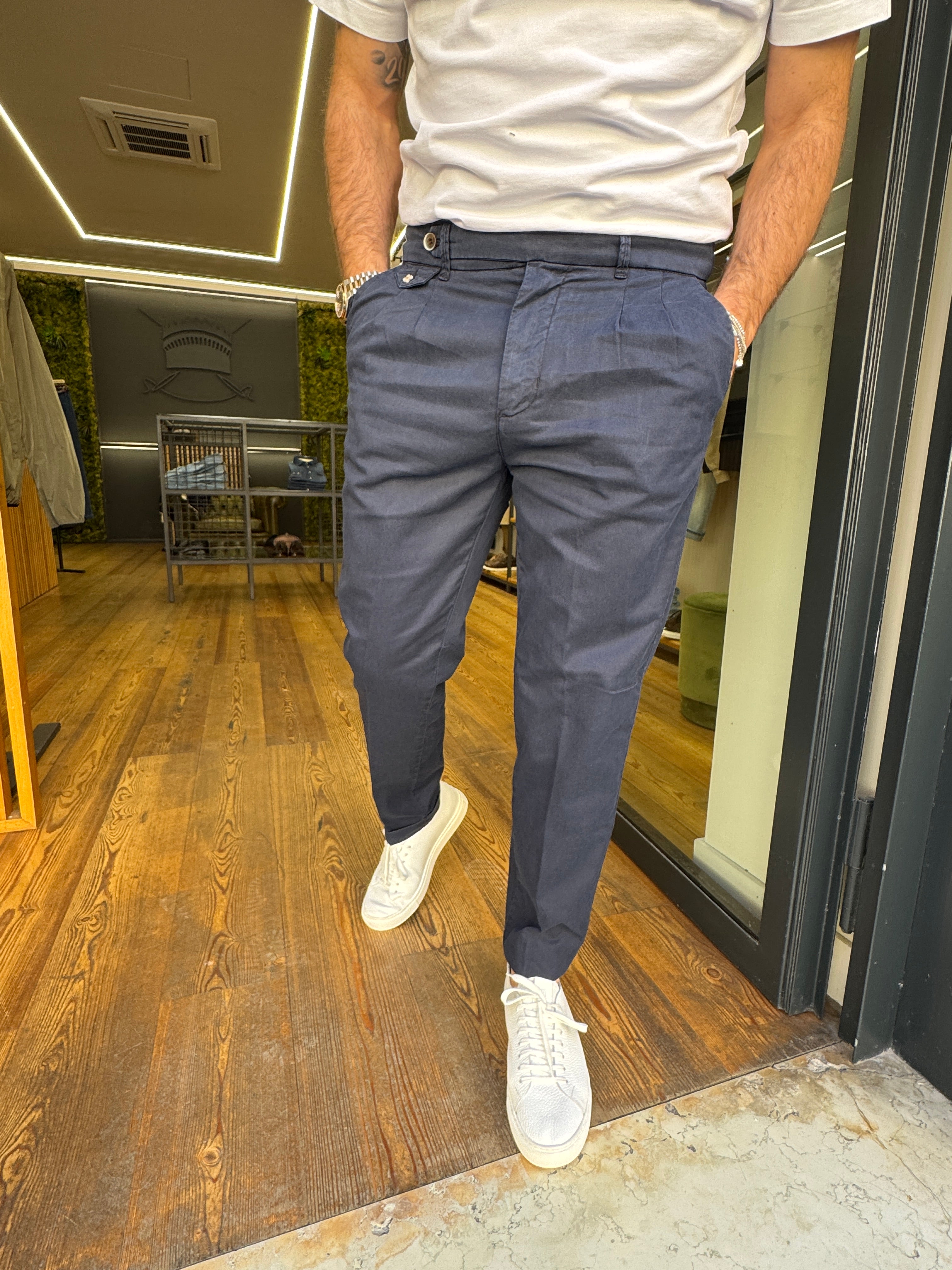 Squad- Mirò- Pantalone in cotone con pences