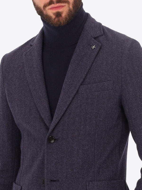 Distretto12: Giacca Herrin In Jersey Super Comfort Con Disegno Resca