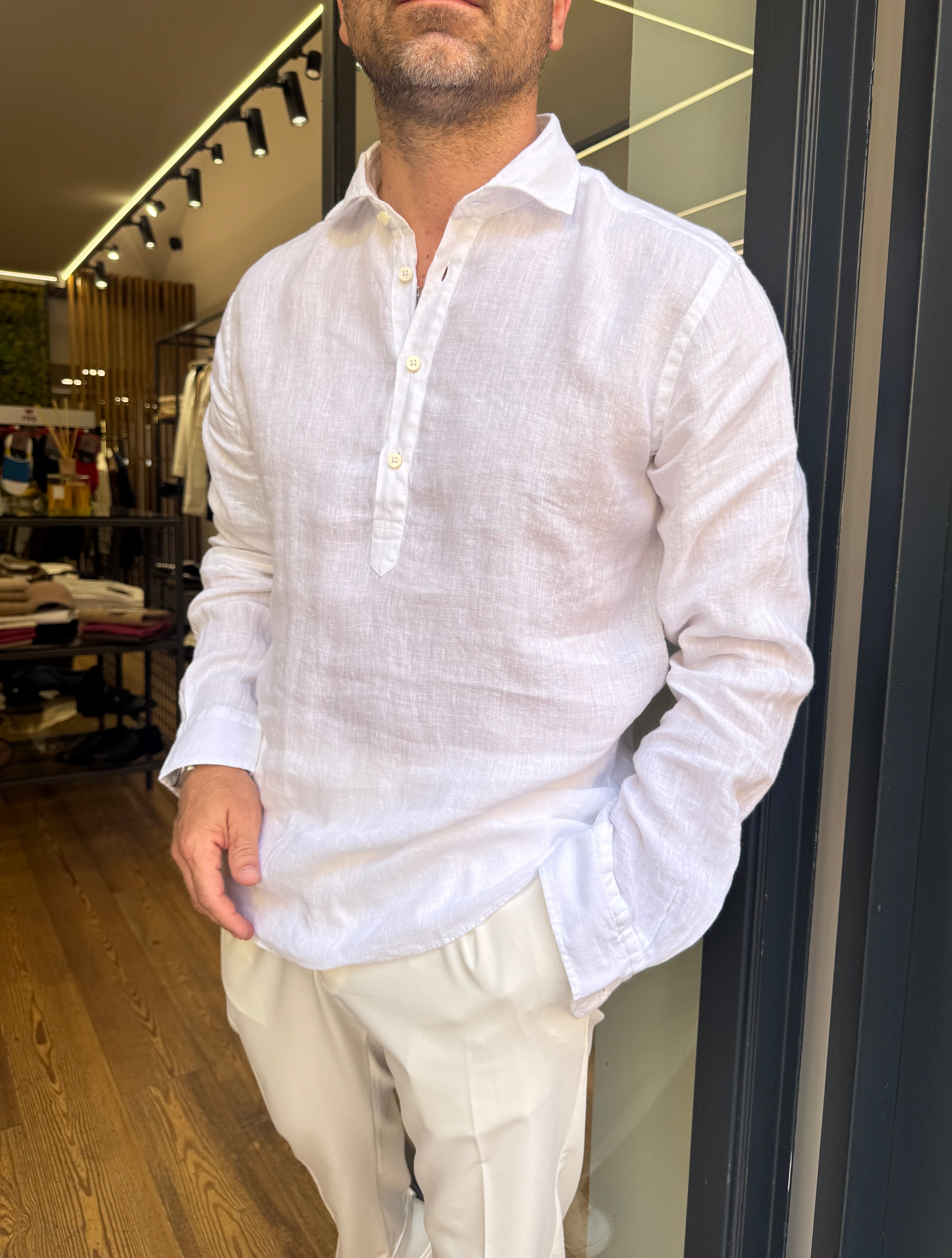 Mastricamiciai: Luca- Camicia polo in lino
