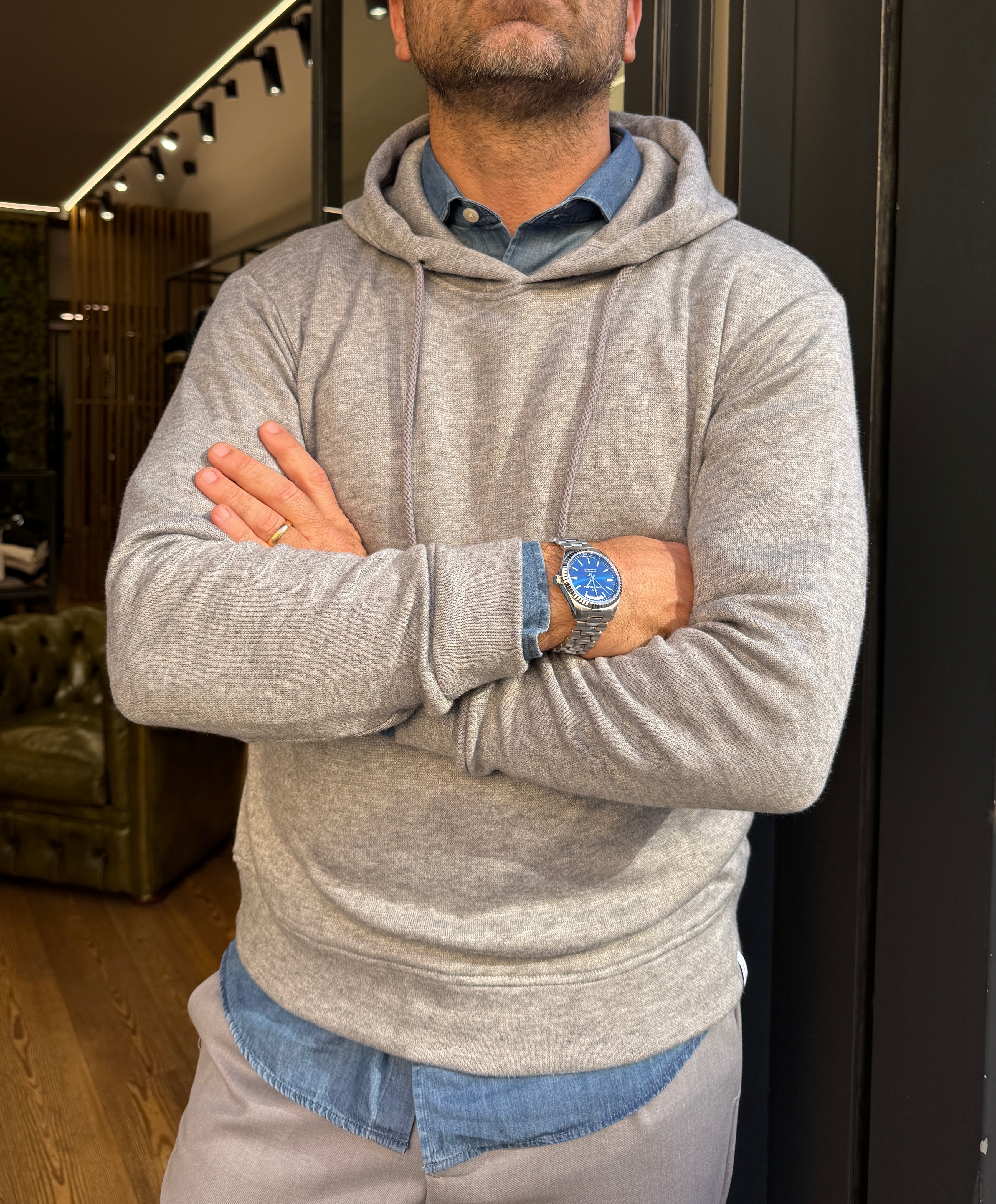 Alta: Cuffa- Felpa in maglia c/cappuccio