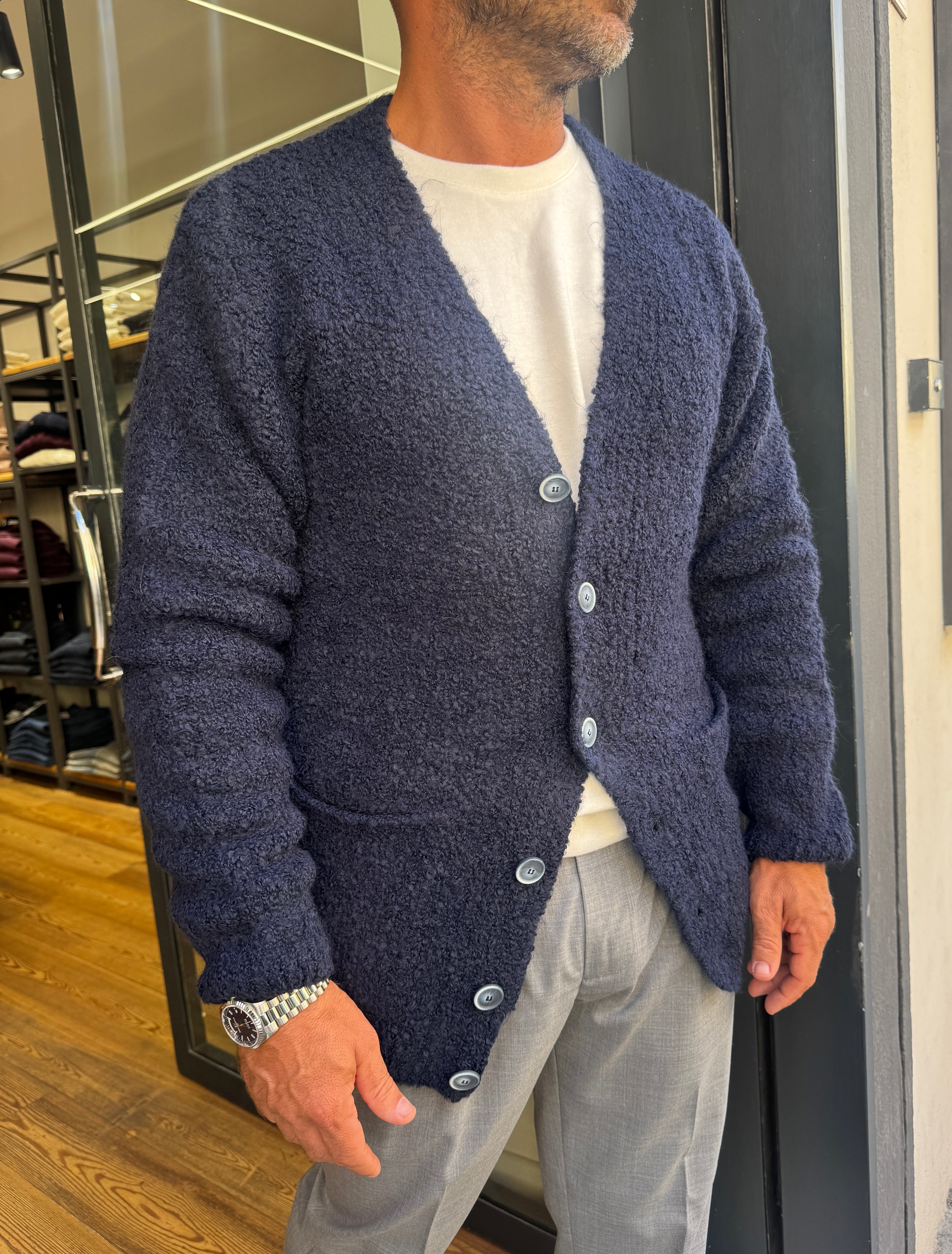 Alta: Renè- Cardigan con bottoni Bouclè