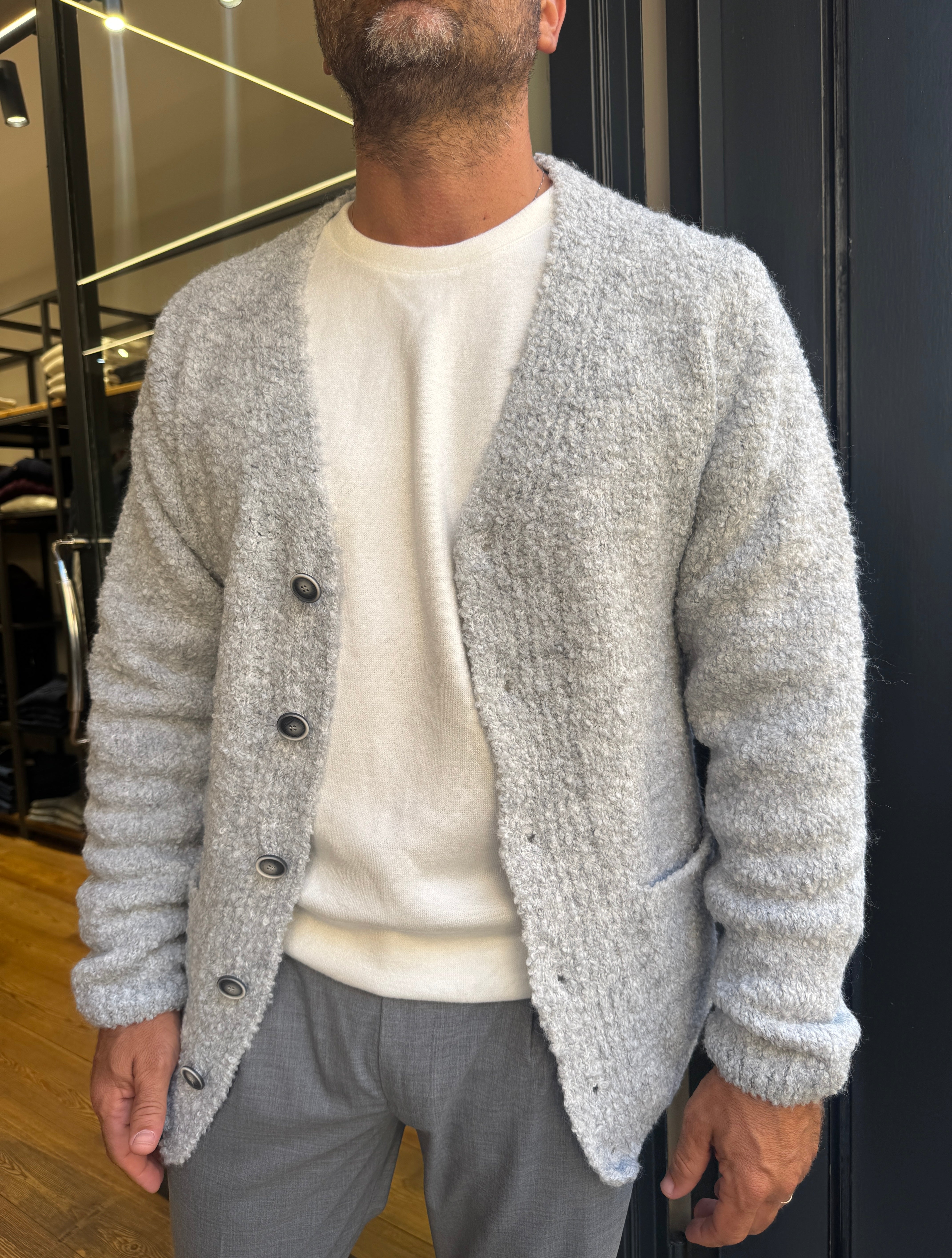 Alta: Renè- Cardigan con bottoni Bouclè