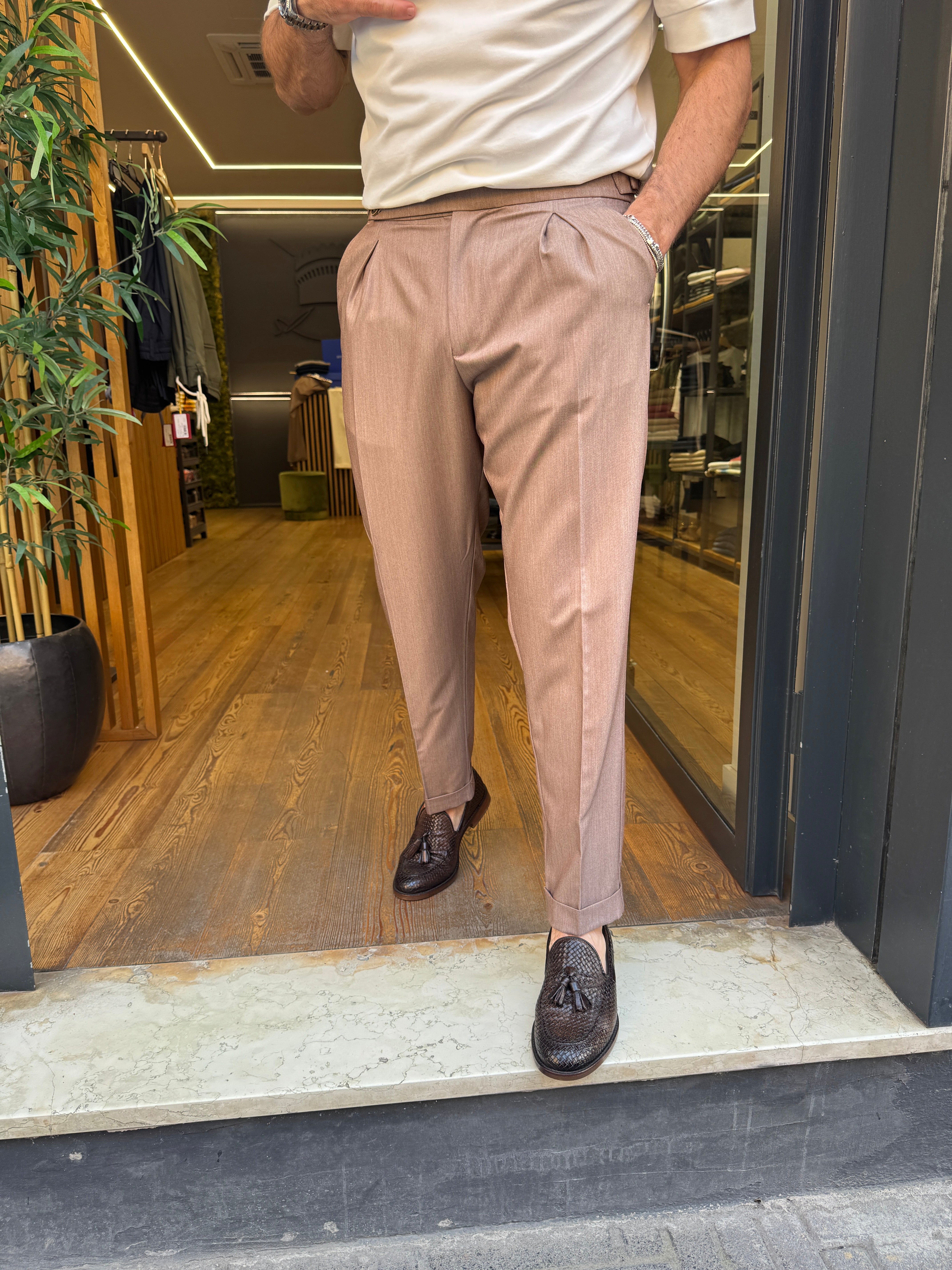 Officine Borboniche: Tokio V.- PANTALONE CON PINCE E FIBBIE