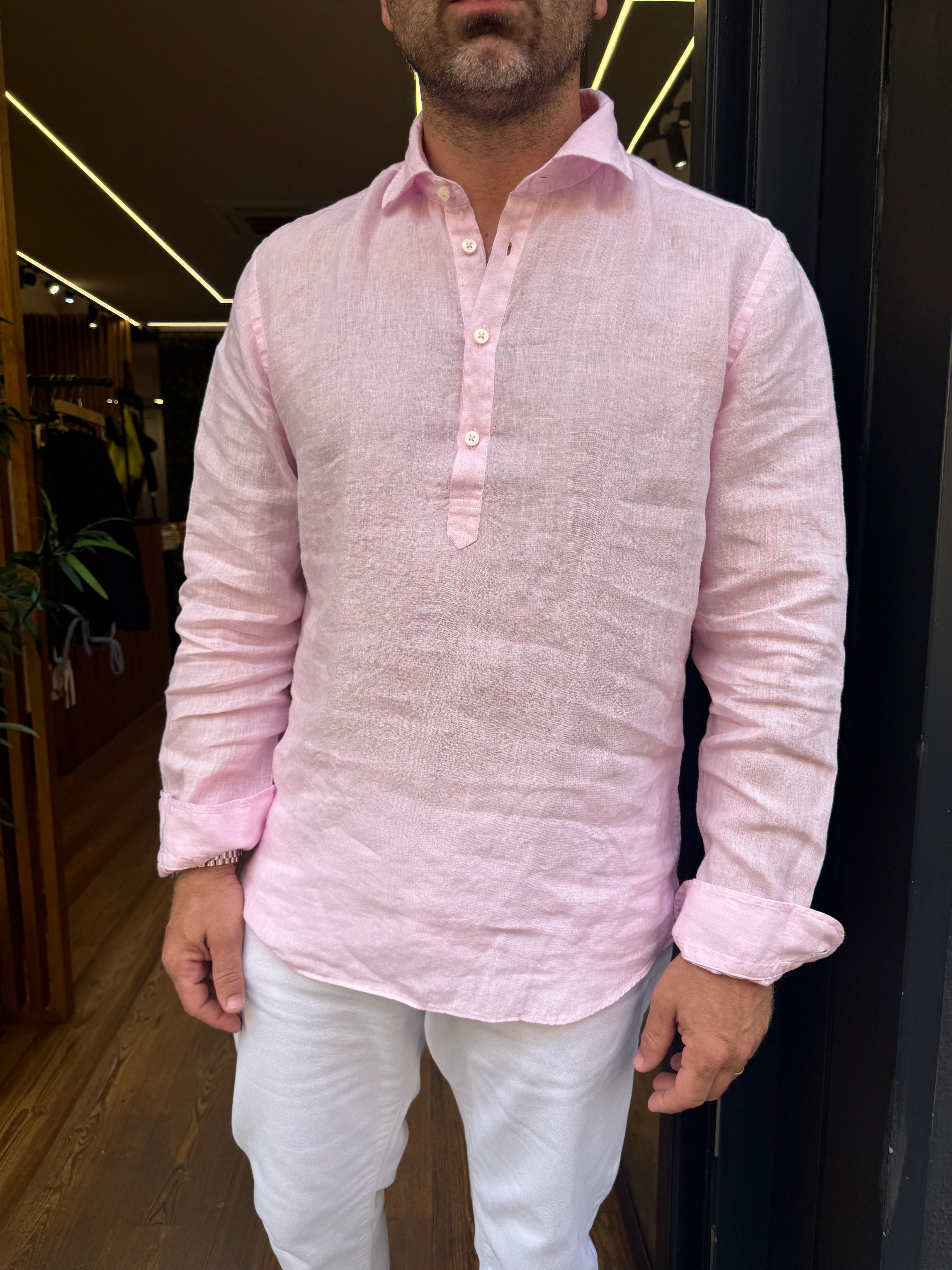 Mastricamiciai: Luca- Camicia polo in lino