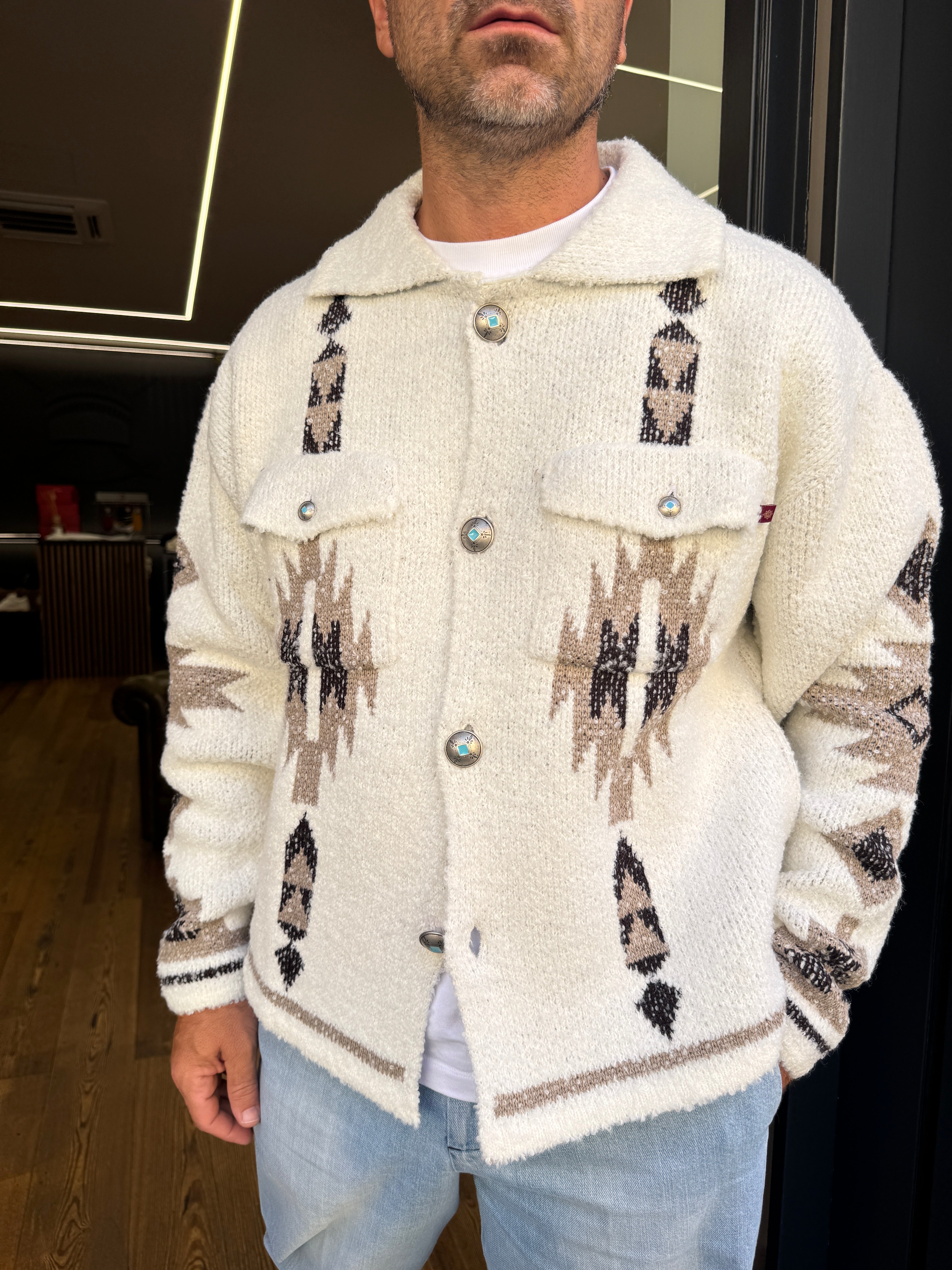 Telacruda: NAVAIO- CARDIGAN OVERSHIRT