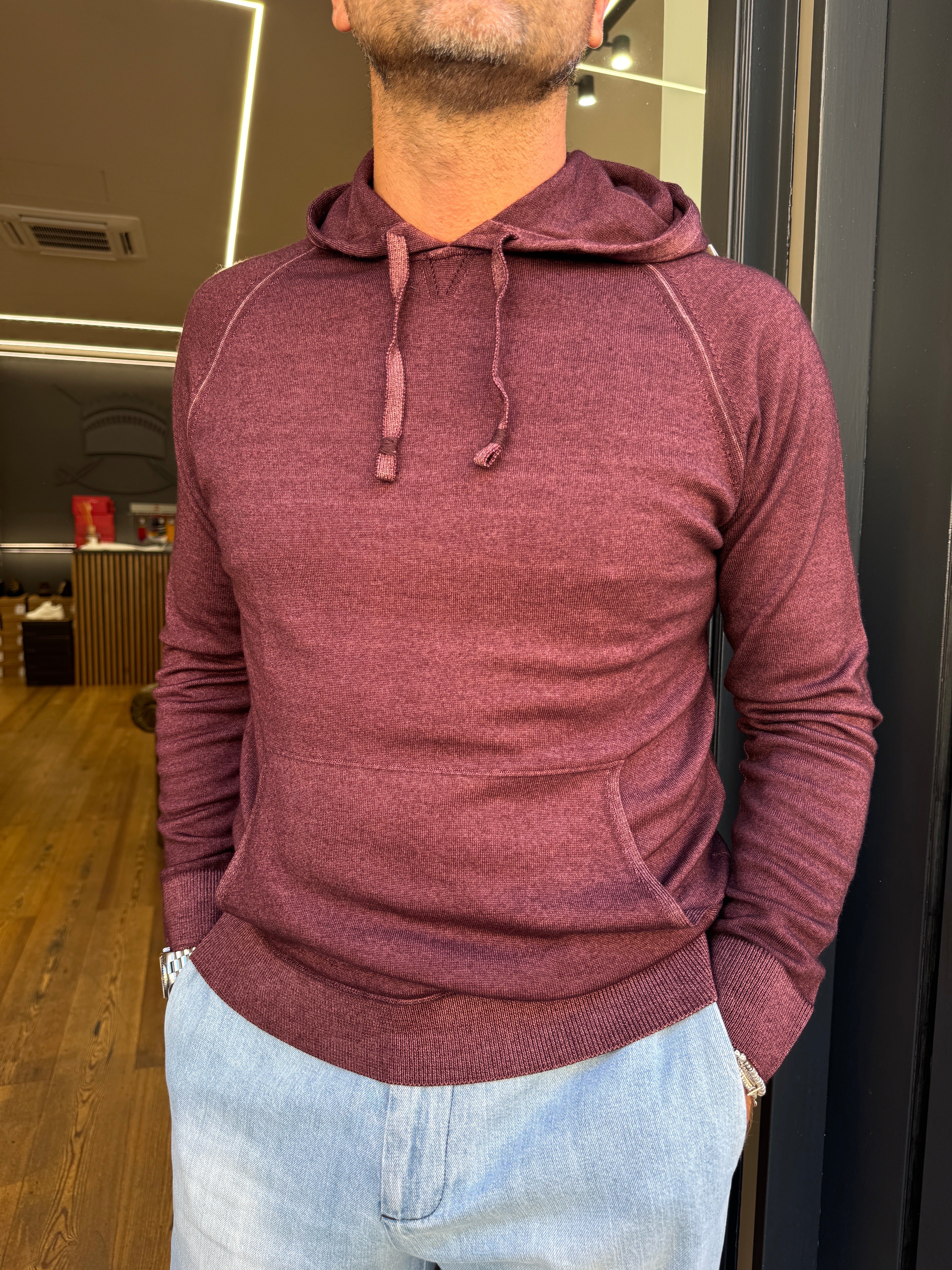 Martin Zelo: Maglia c/cappuccio in Lana