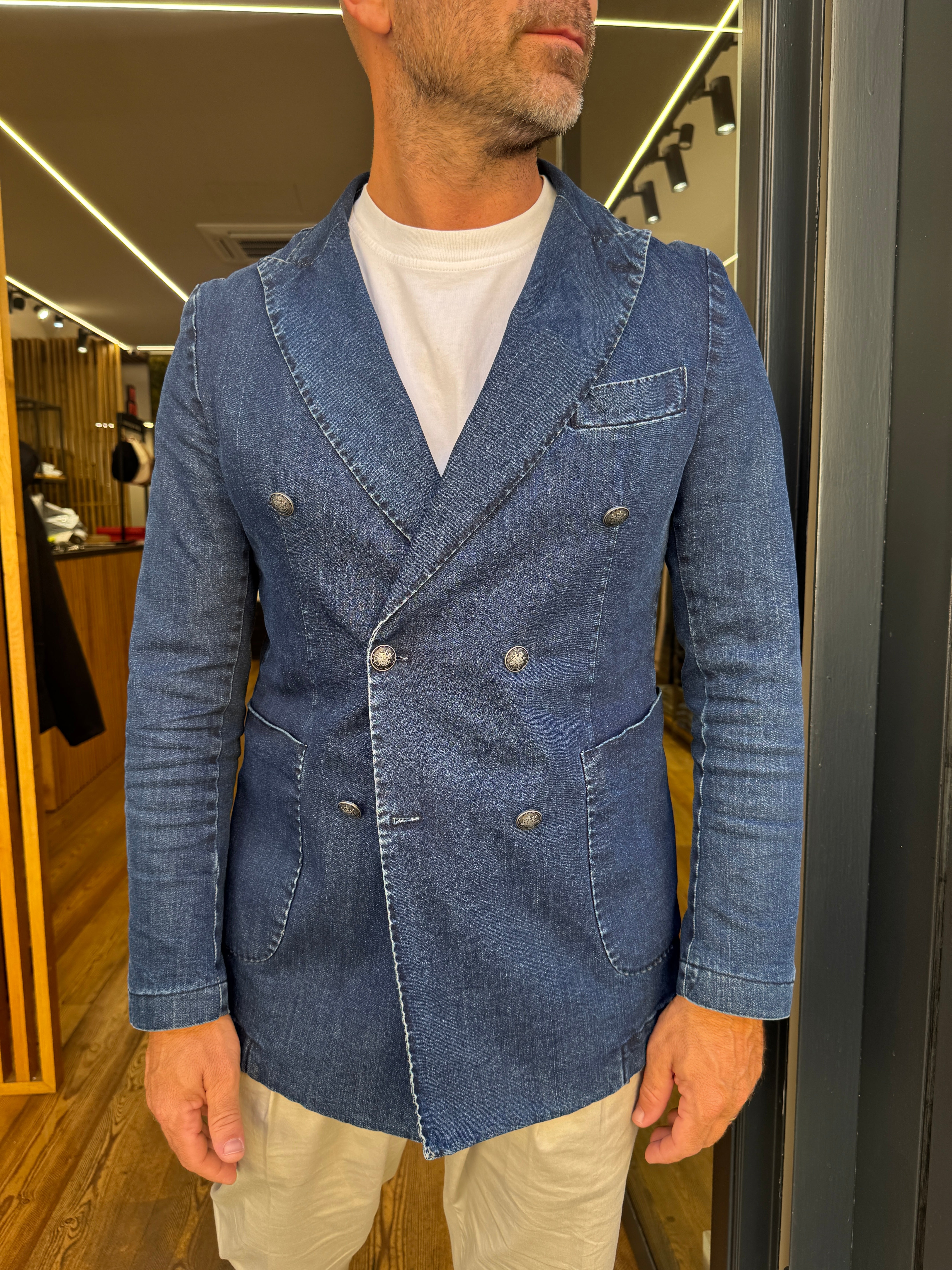 Giacca doppio Petto in denim
