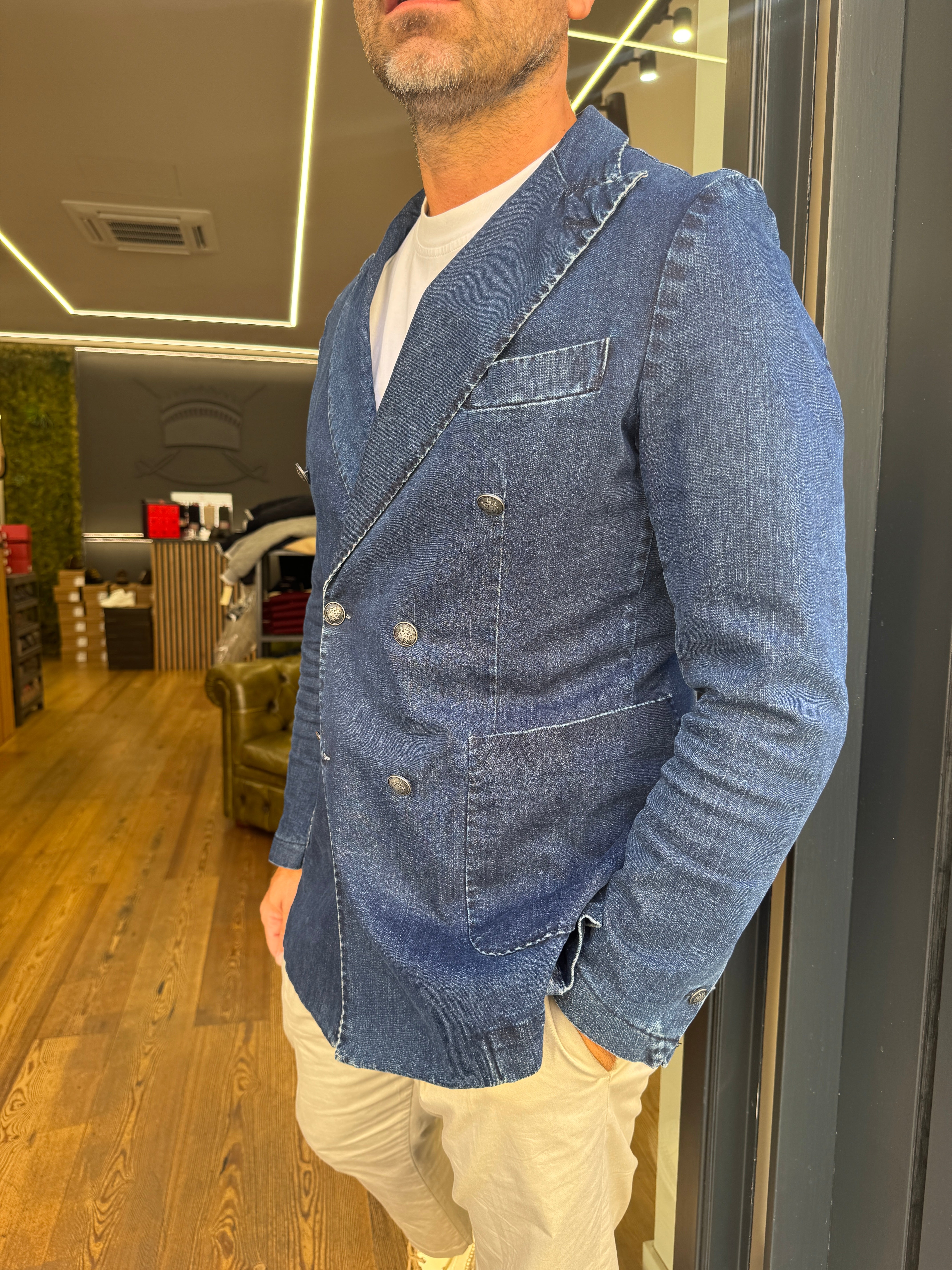 Giacca doppio Petto in denim
