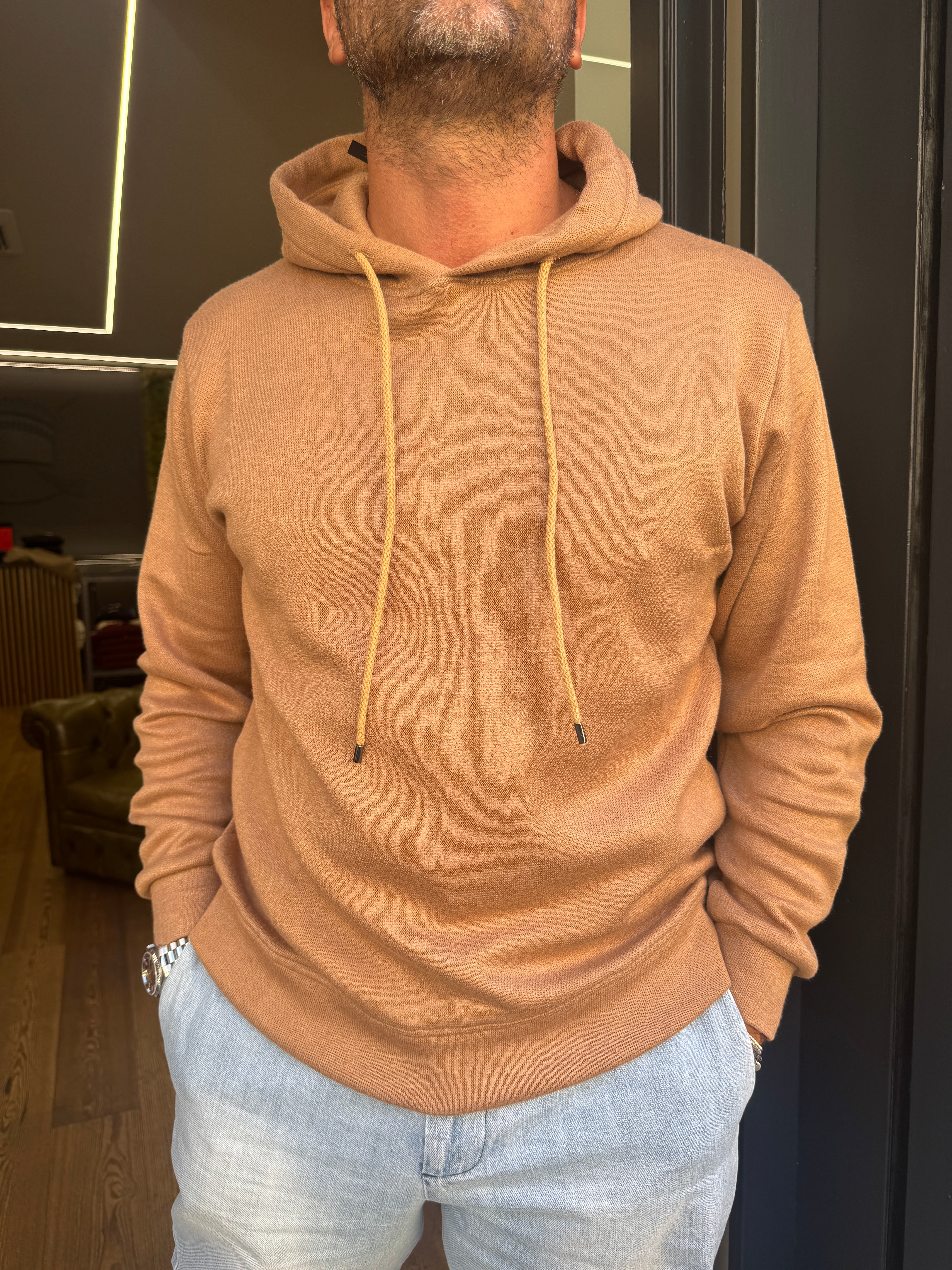 Alta: Cuffa- Felpa in maglia c/cappuccio