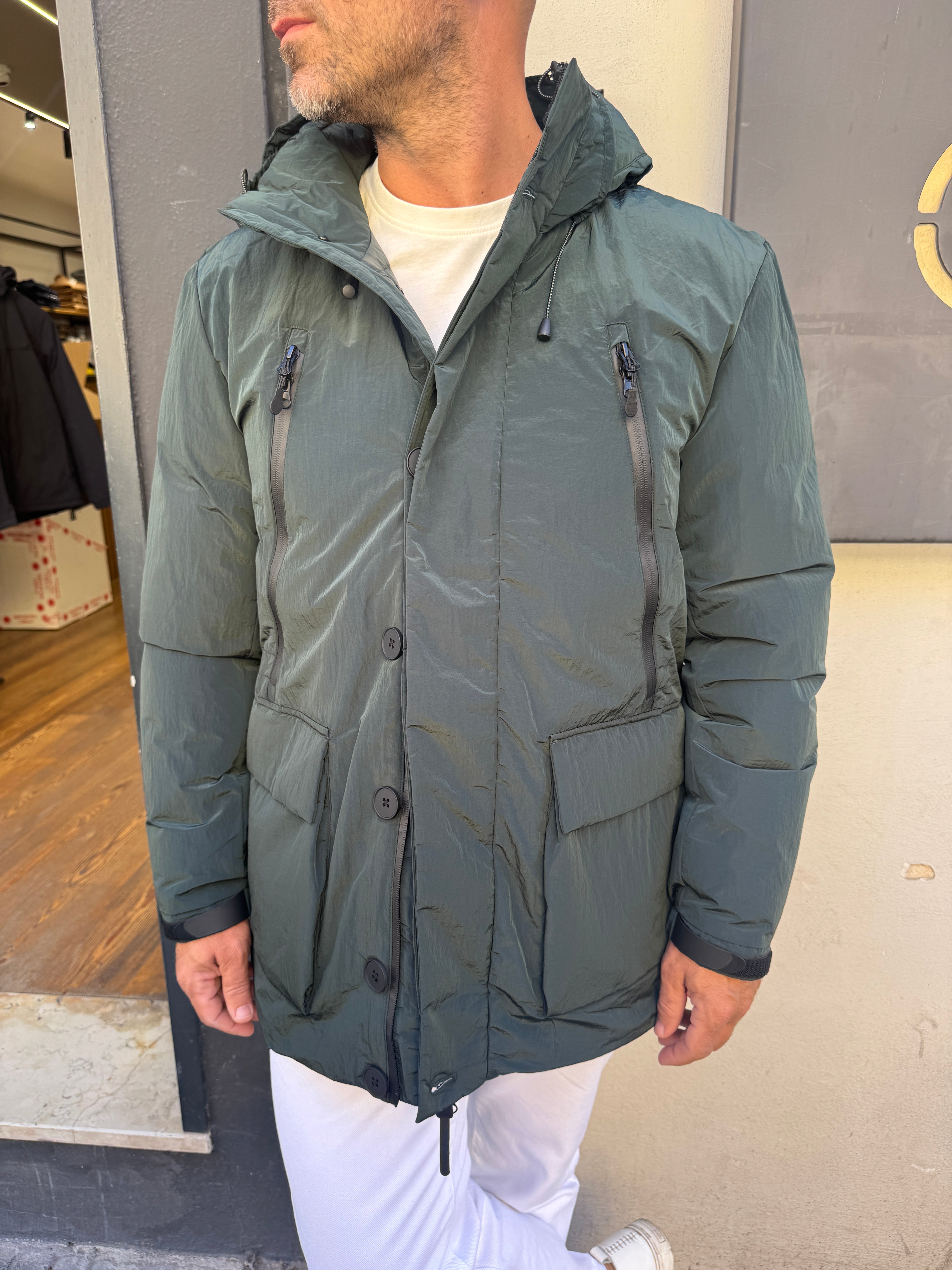 Trez : Garrik- crinkw Piumino con effetto stropicciato