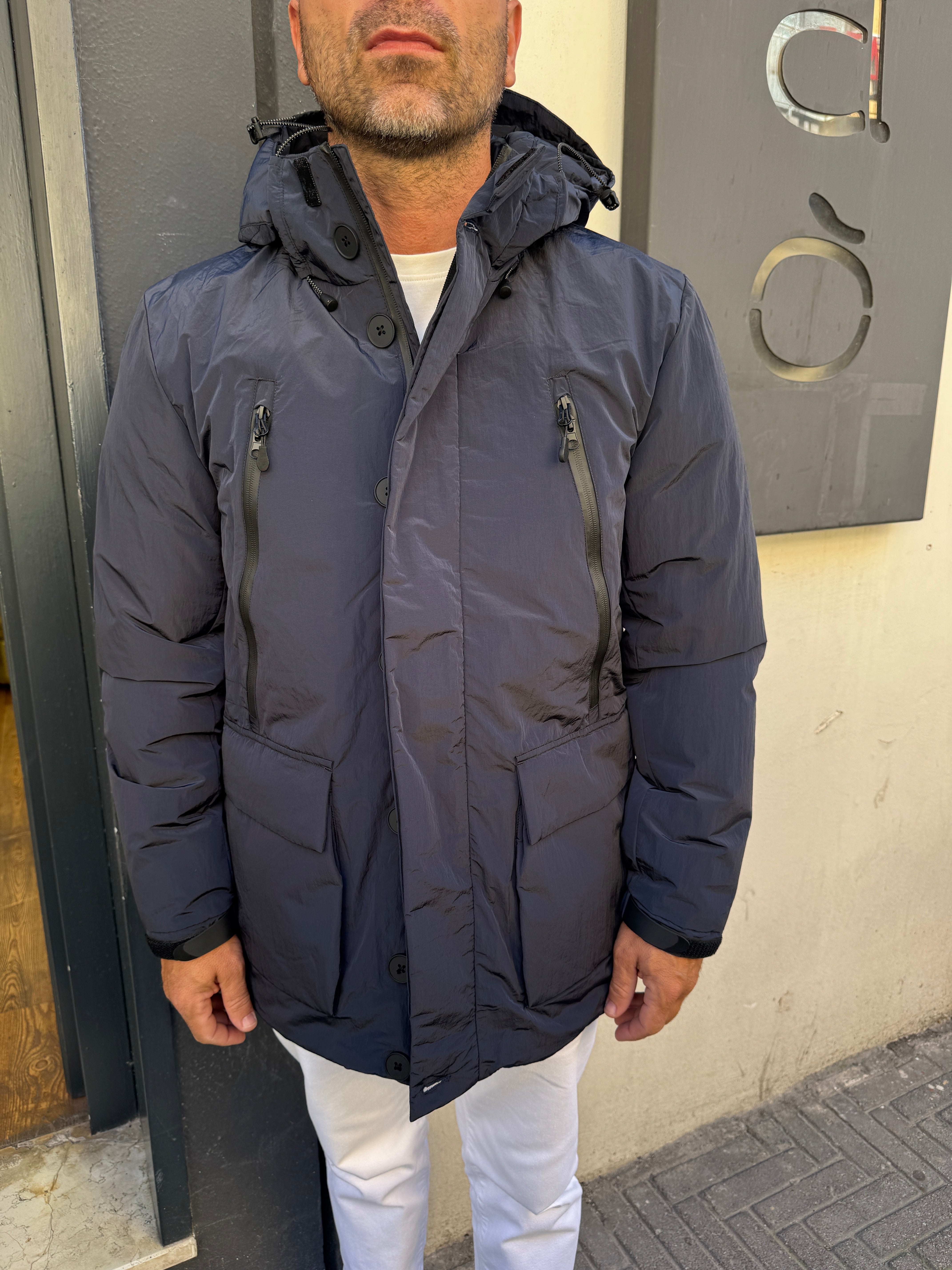 Trez : Garrik- crinkw Piumino con effetto stropicciato