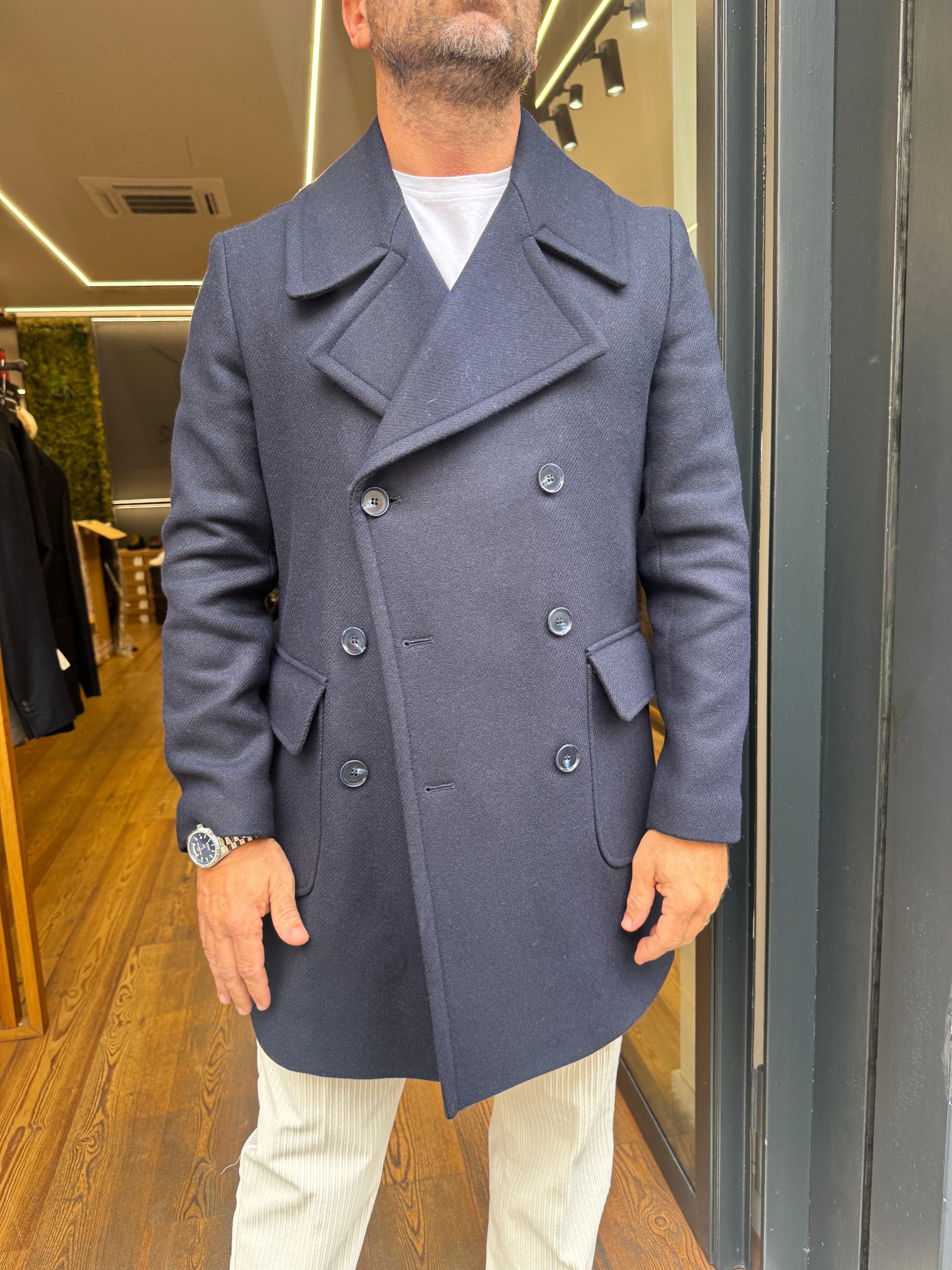 Squad: Cappotto d/petto misto lana