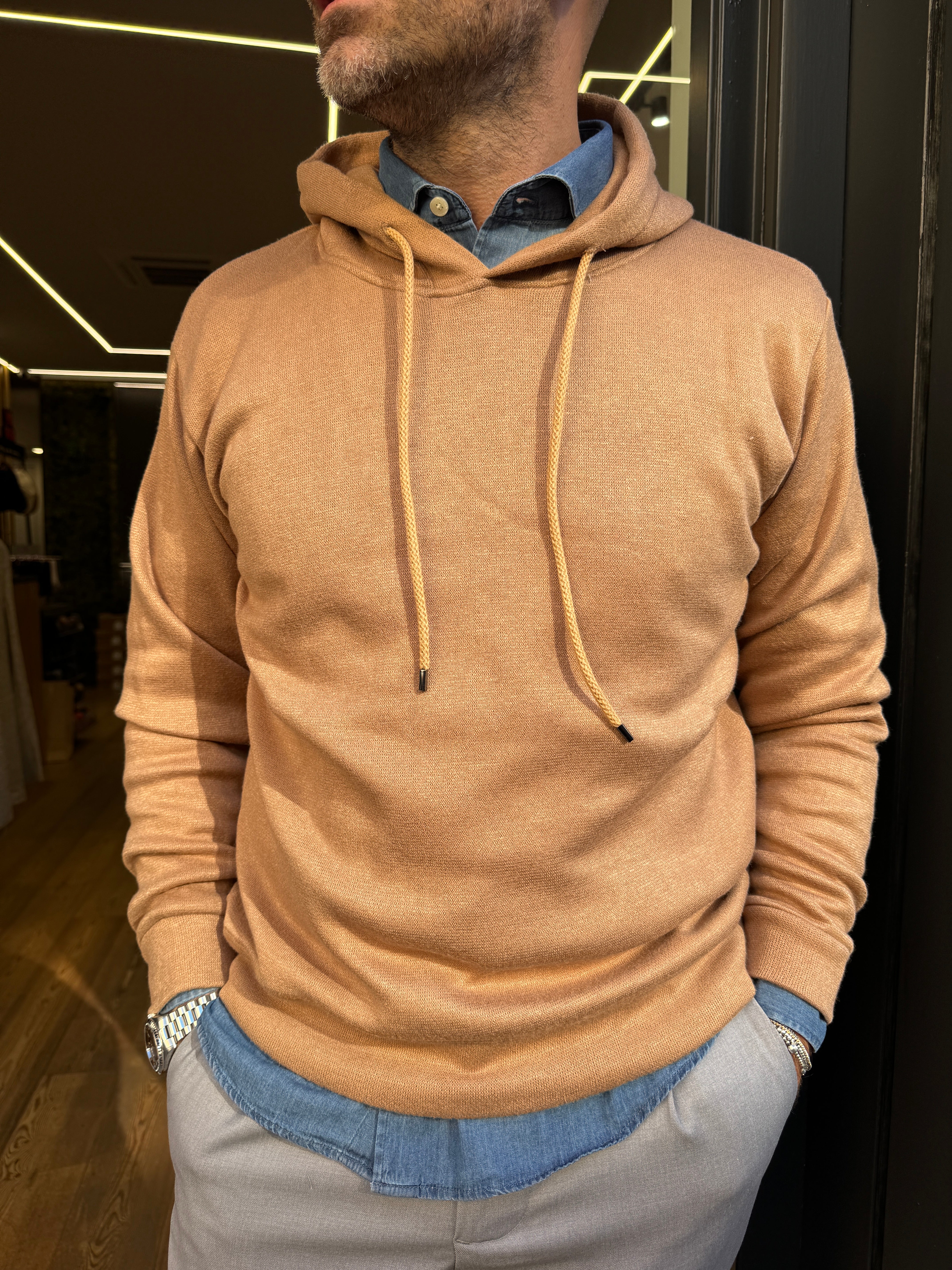 Alta: Cuffa- Felpa in maglia c/cappuccio