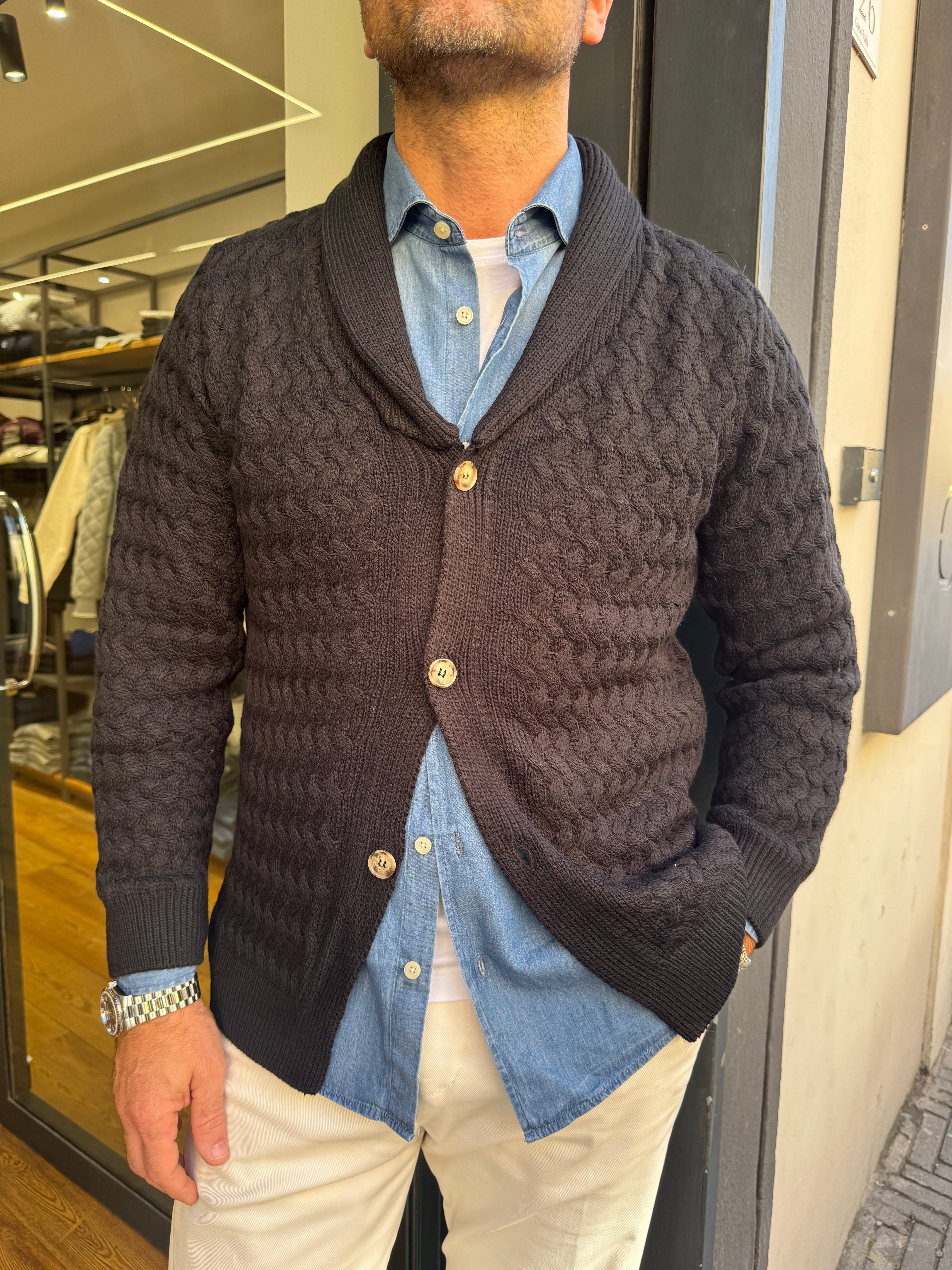 Squad: Cardigan collo scialle