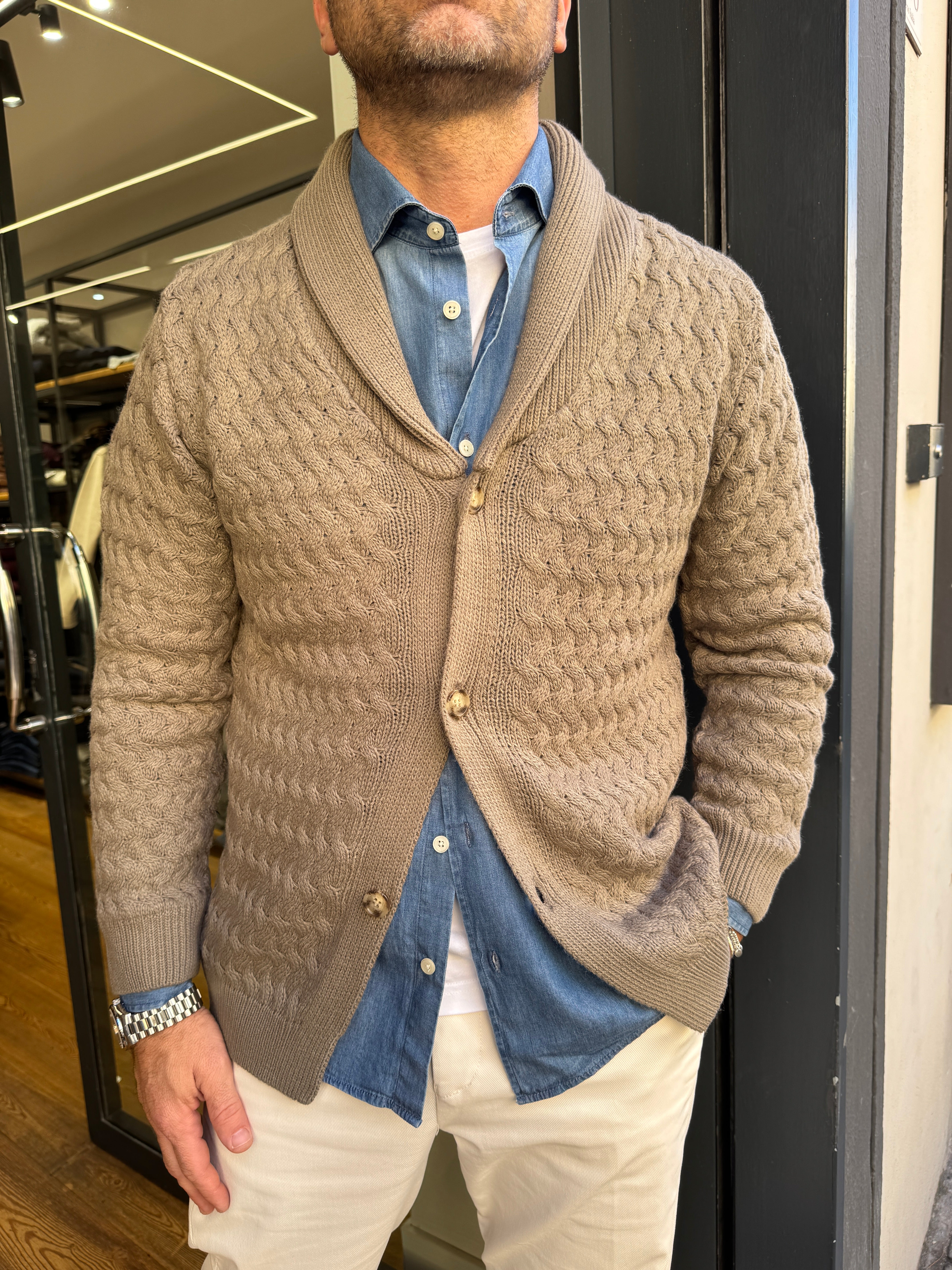 Squad: Cardigan collo scialle