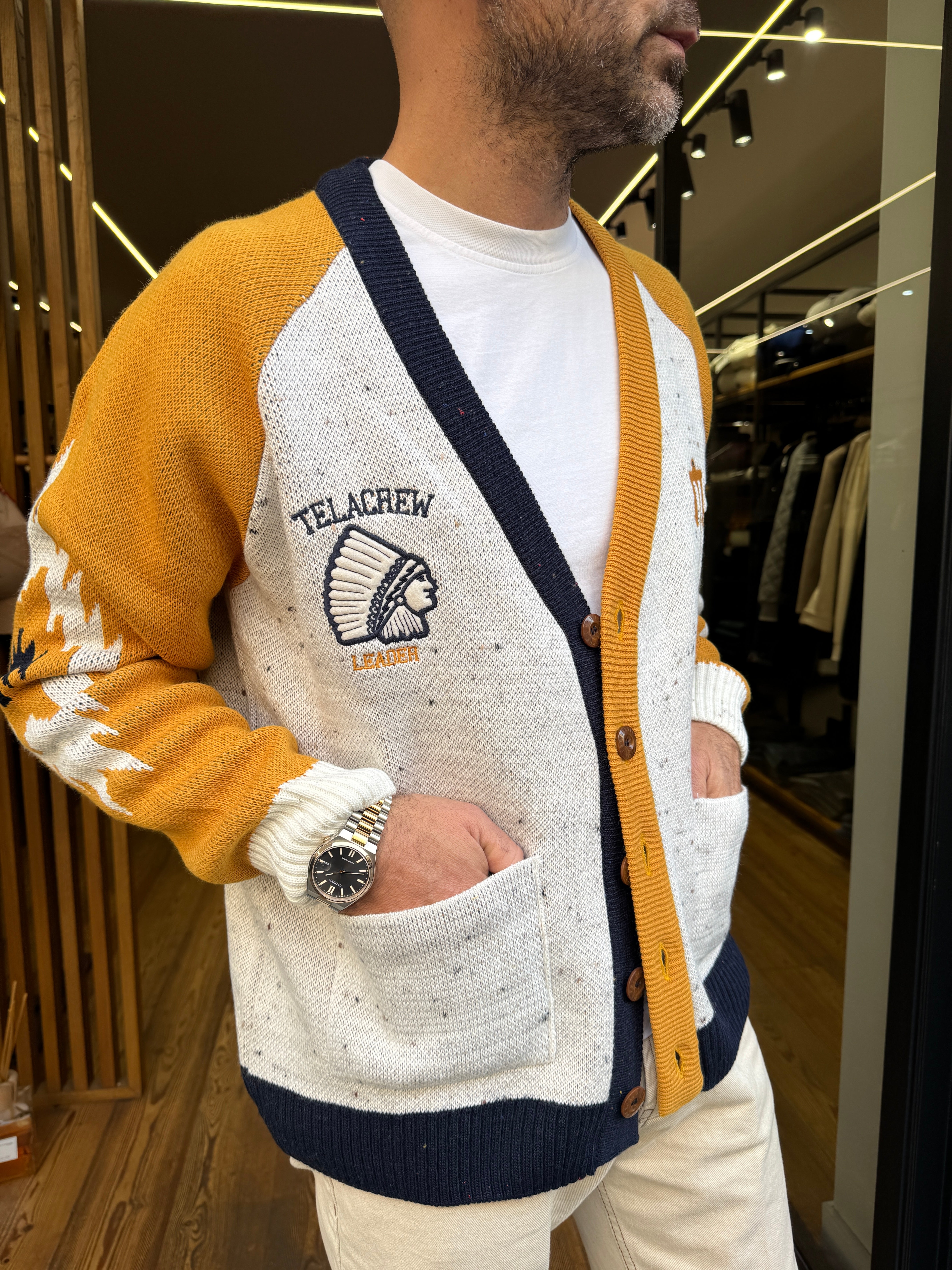 Telacruda: MO15- Cardigan overfit white