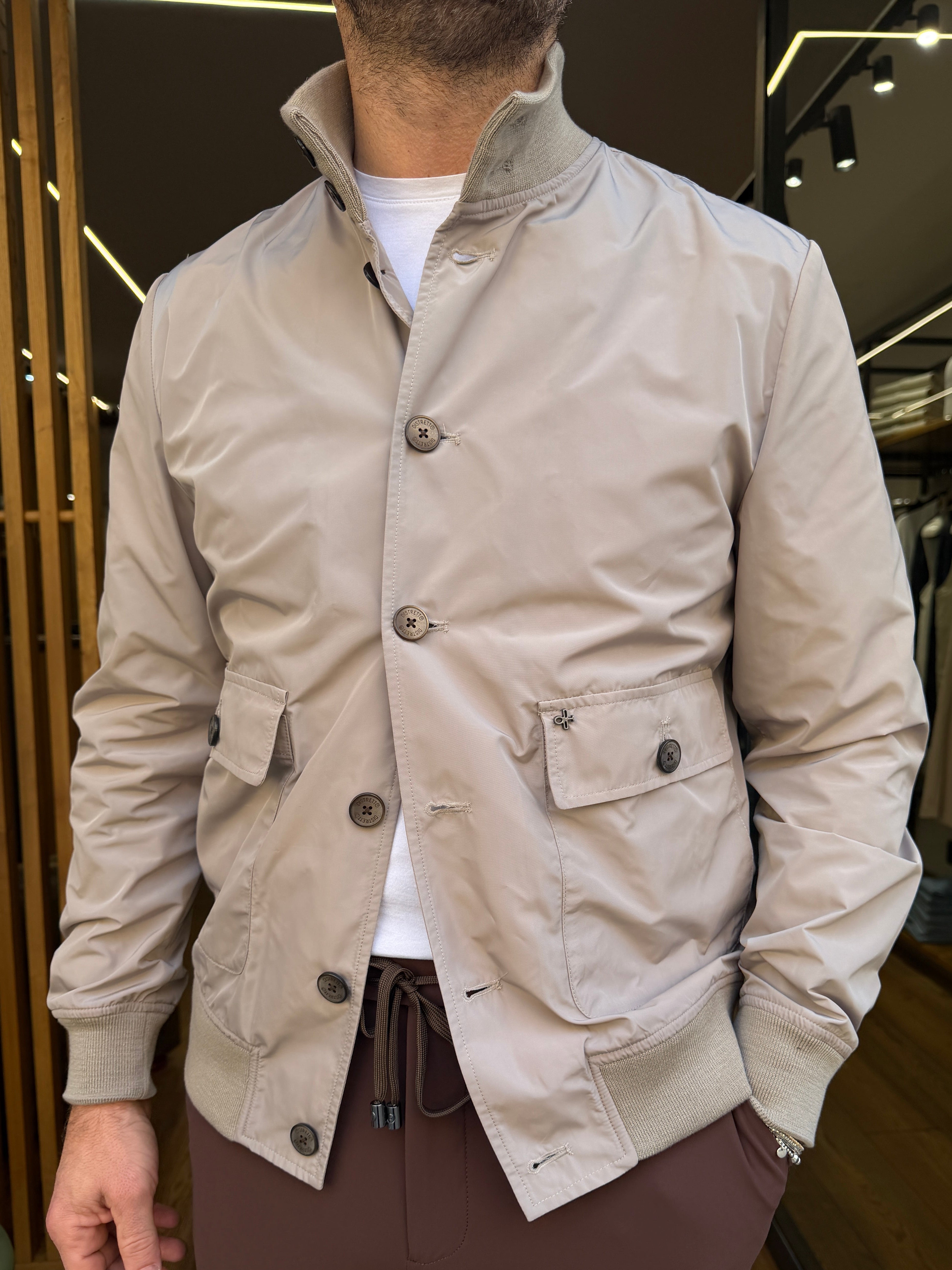 Distretto12: Bomber In Tessuto Mano Nylon Idrorepellente E Traspirante