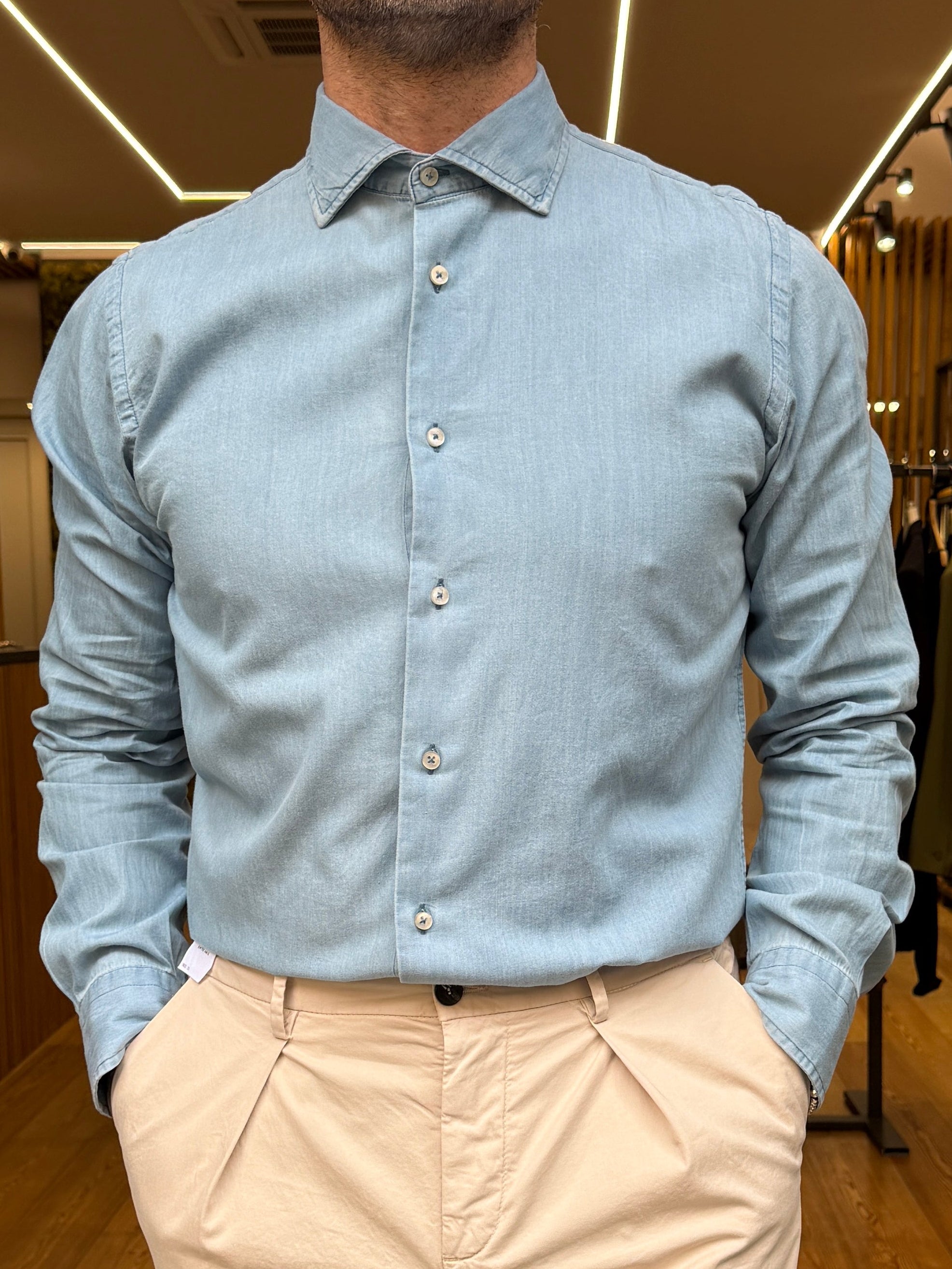 Altemflower: Camicia in denim slim fit