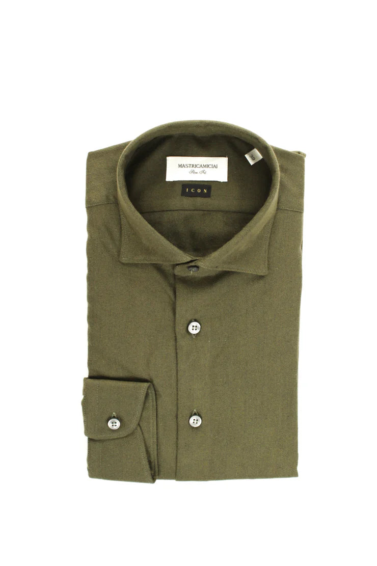 Mastricamiciai: Luca- Camicia in cotone con collo francese