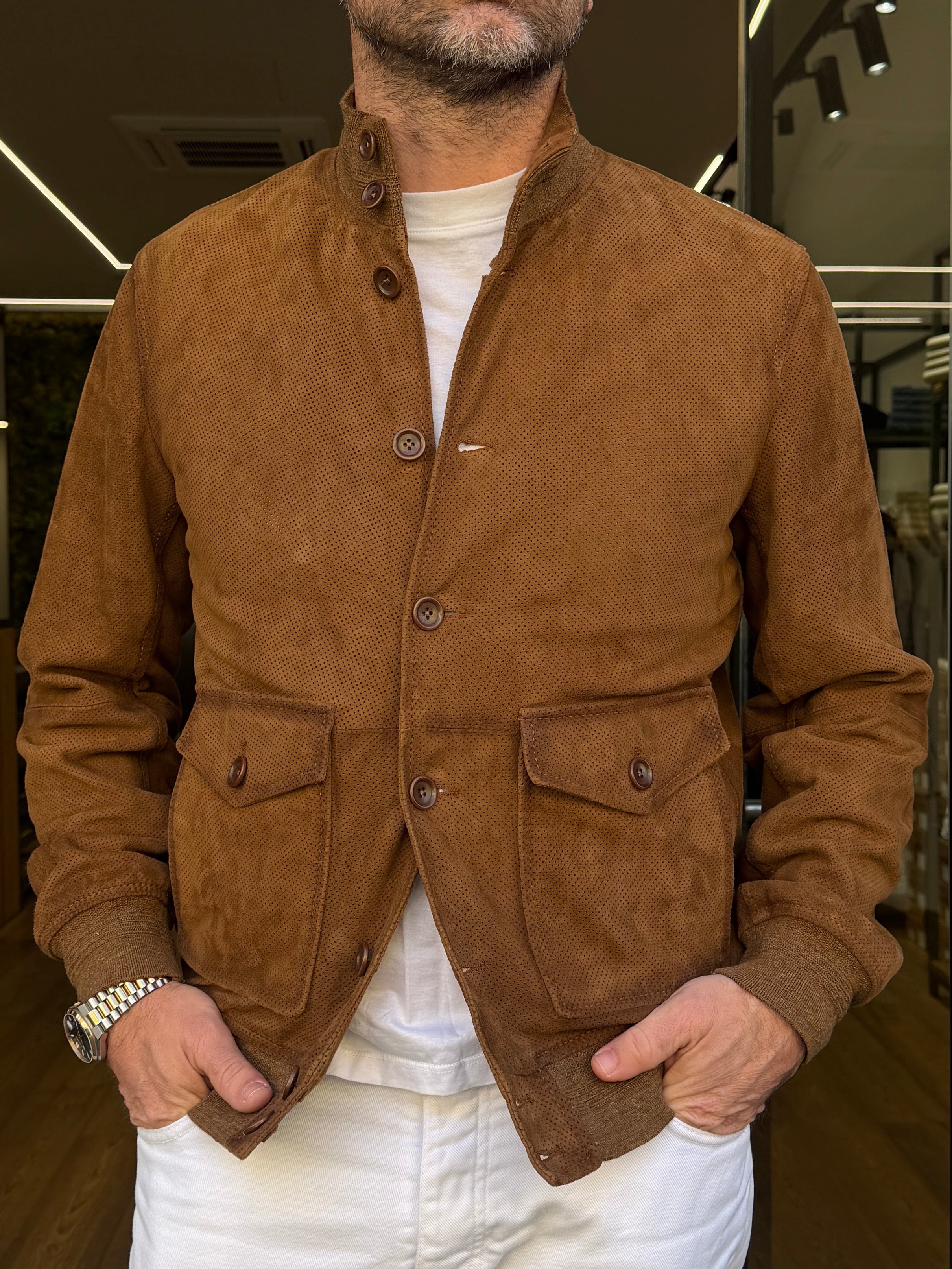 The Jack Leathers: Marcus- Giacca traforata con tasche