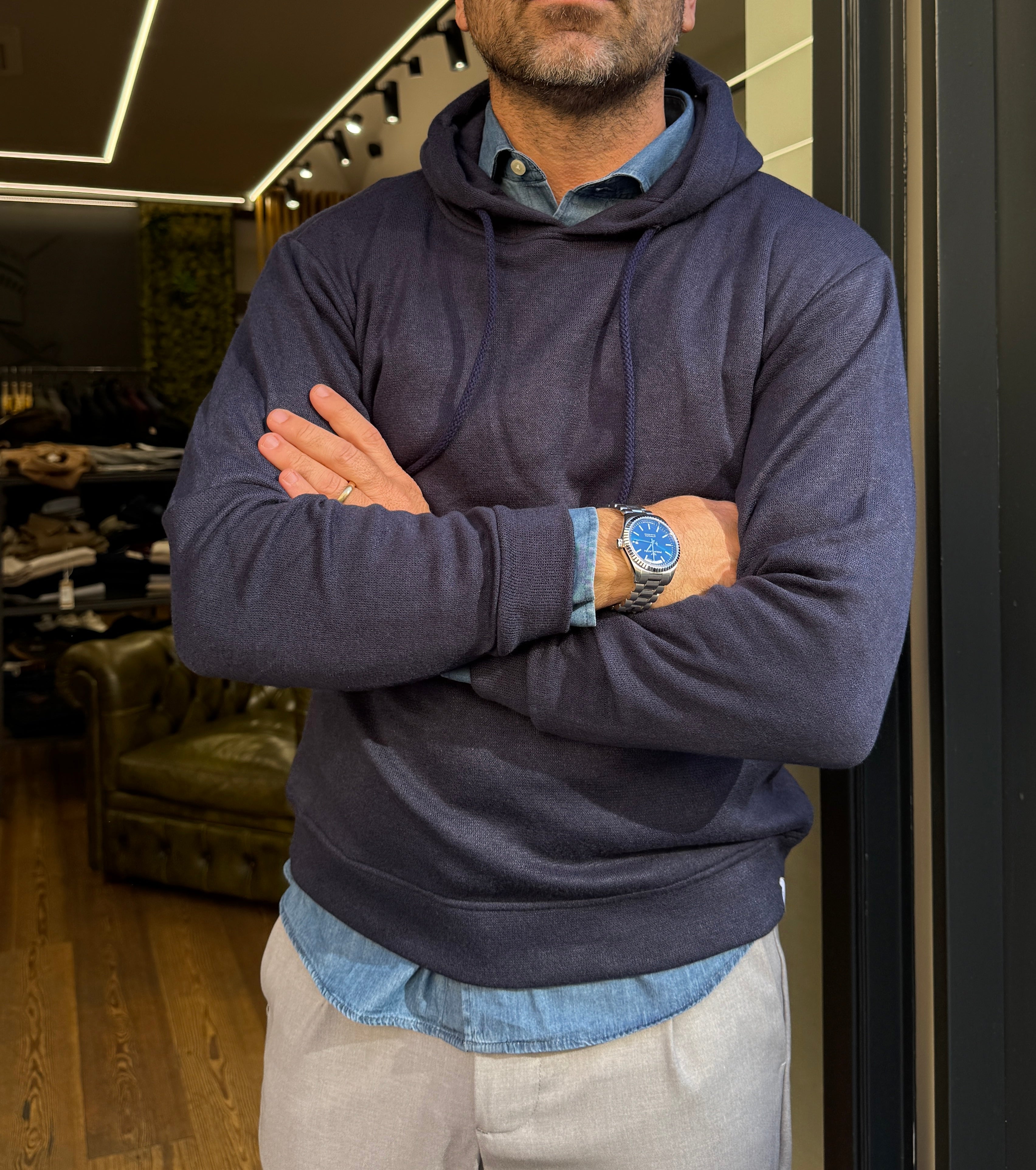 Alta: Cuffa- Felpa in maglia c/cappuccio