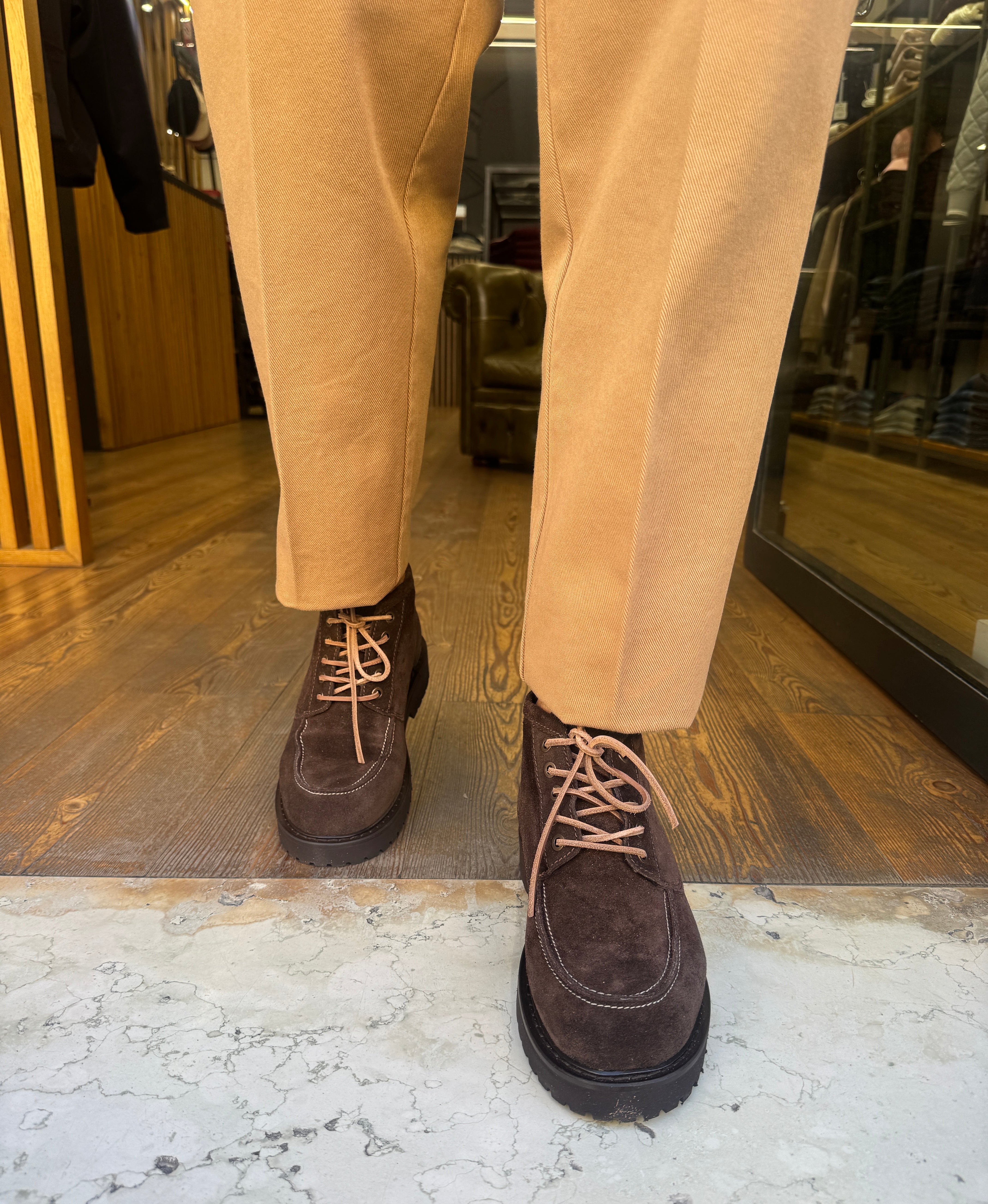 Kjore Project: Mak High- Stivaletto in pelle  scamosciato