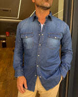 Trez: Coyote- Denim in cotone Slim Fit