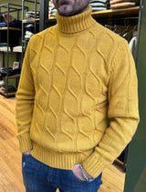 HIGH NECK CABLE SWEATER