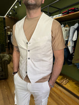 RHODES - SINGLE BREASTED COTTON VEST