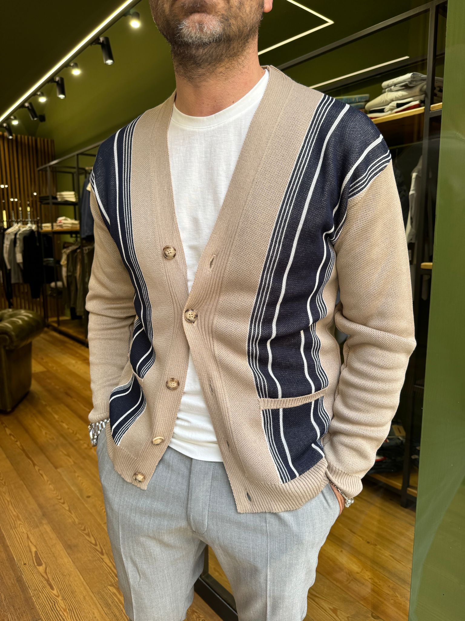 CANVAS- CARDIGAN WITH STRIPES