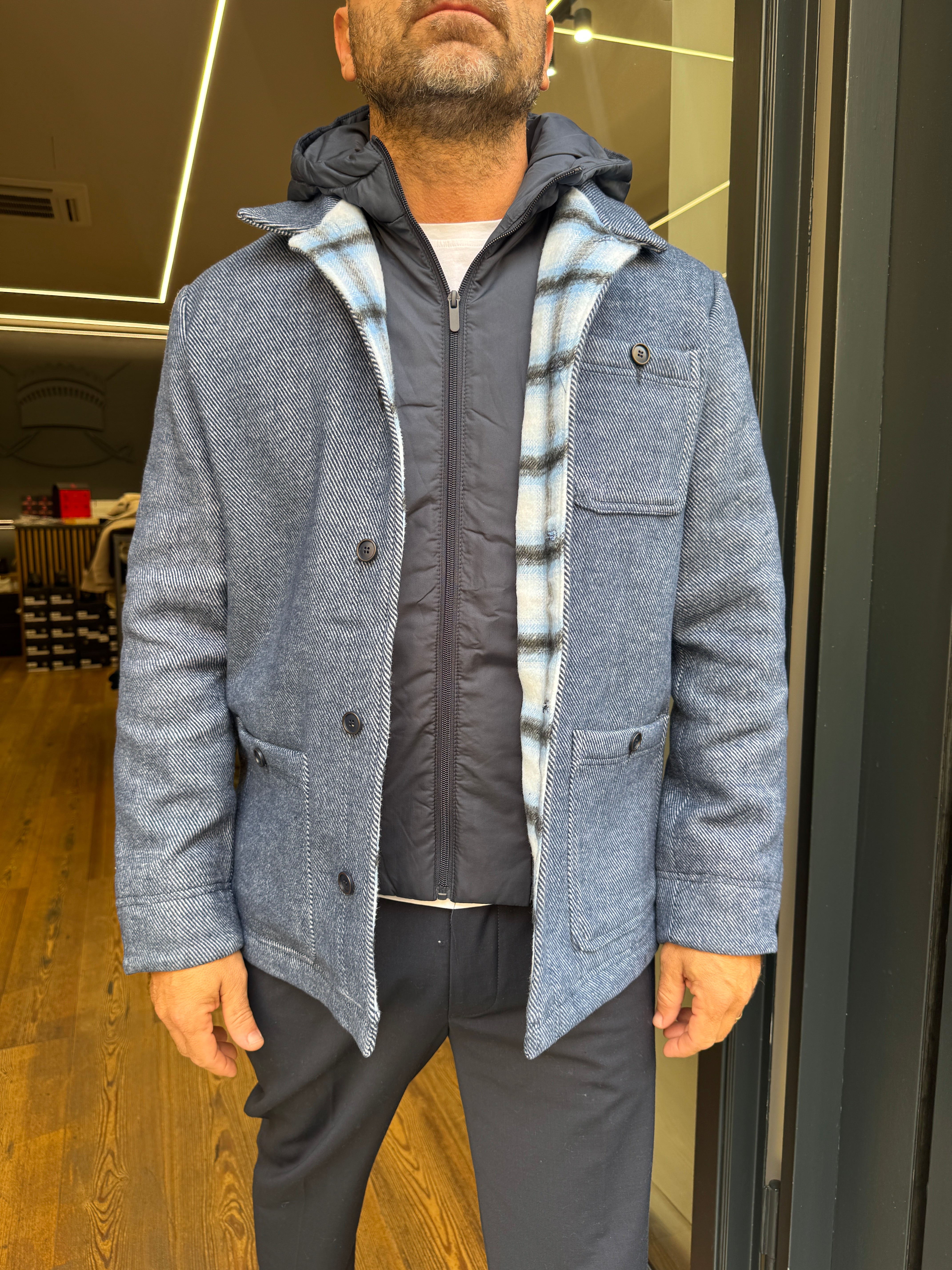 Squad: Cappotto corto con pettorina removibile