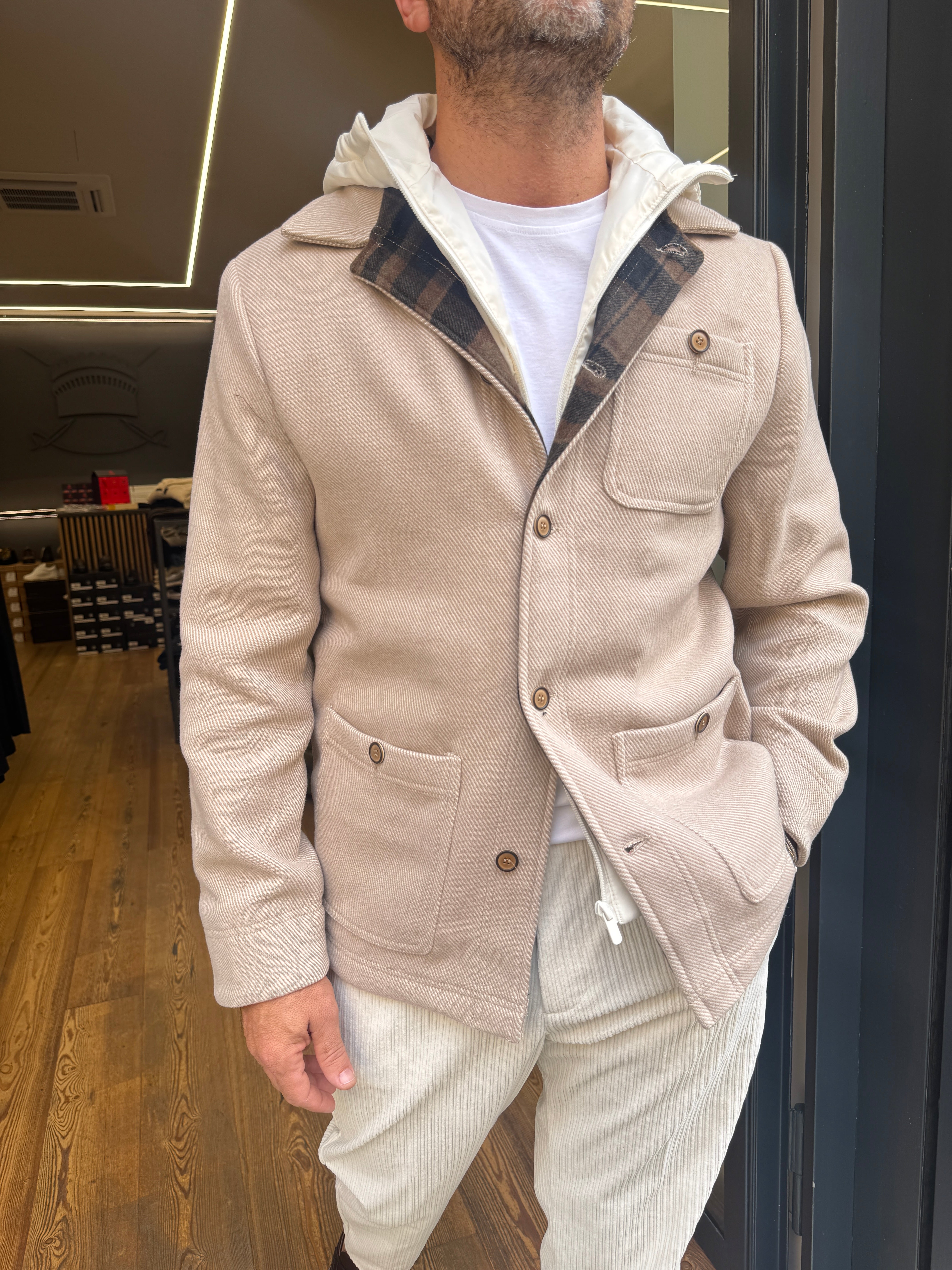 Squad: Cappotto corto con pettorina removibile