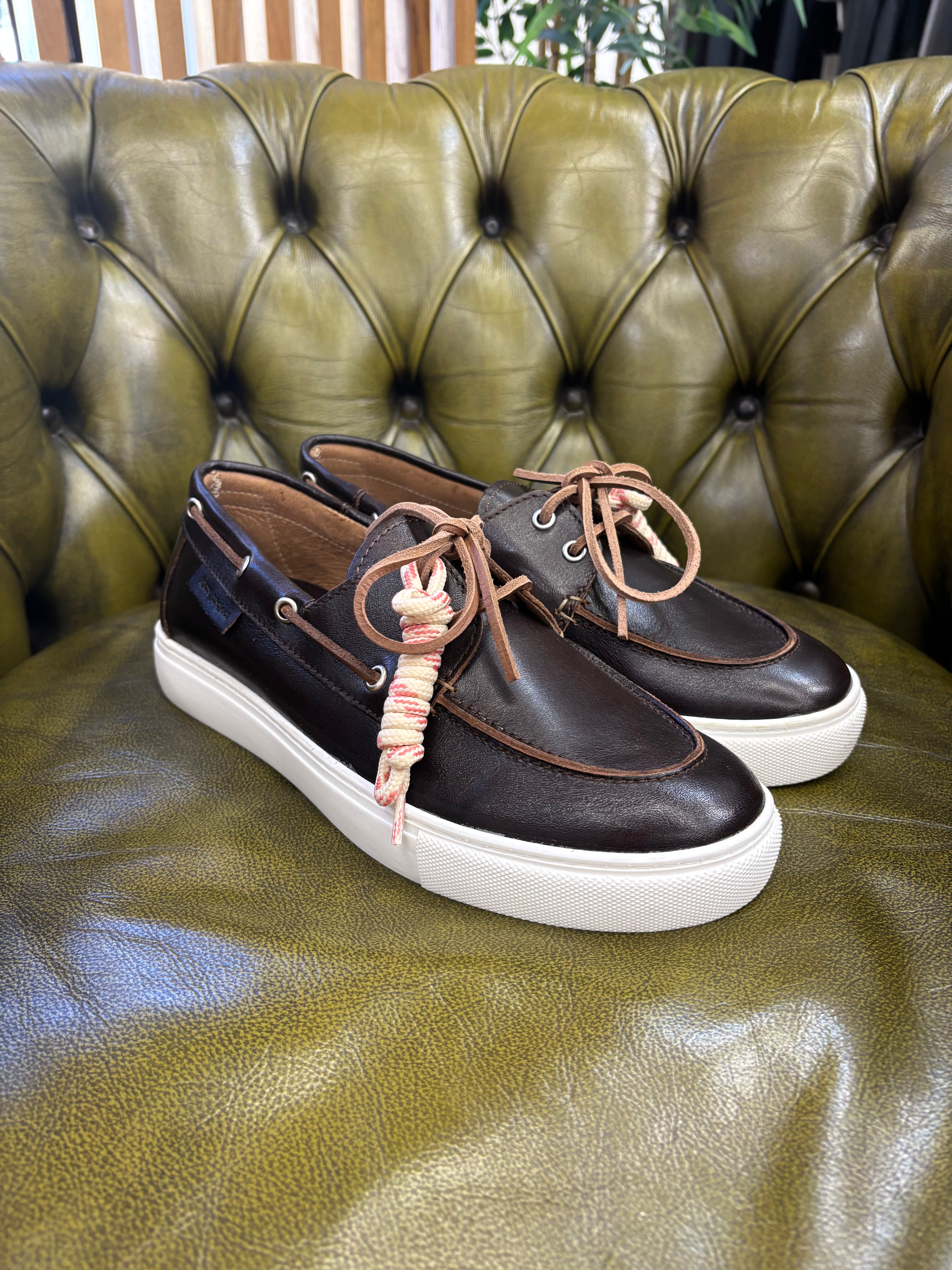 Kjore Project: Sneakers Båt Uomo Pelle
