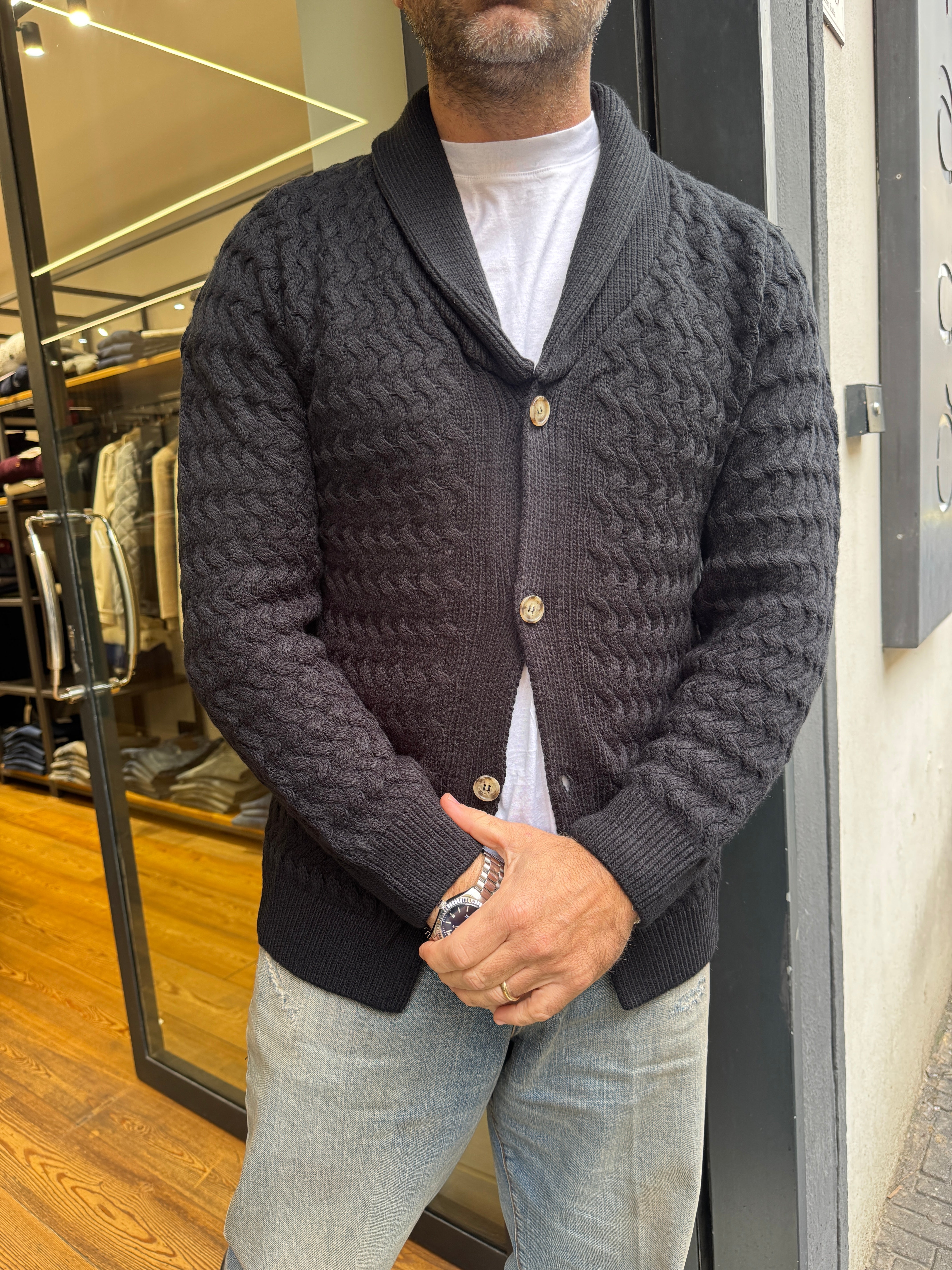 Squad: Cardigan collo scialle