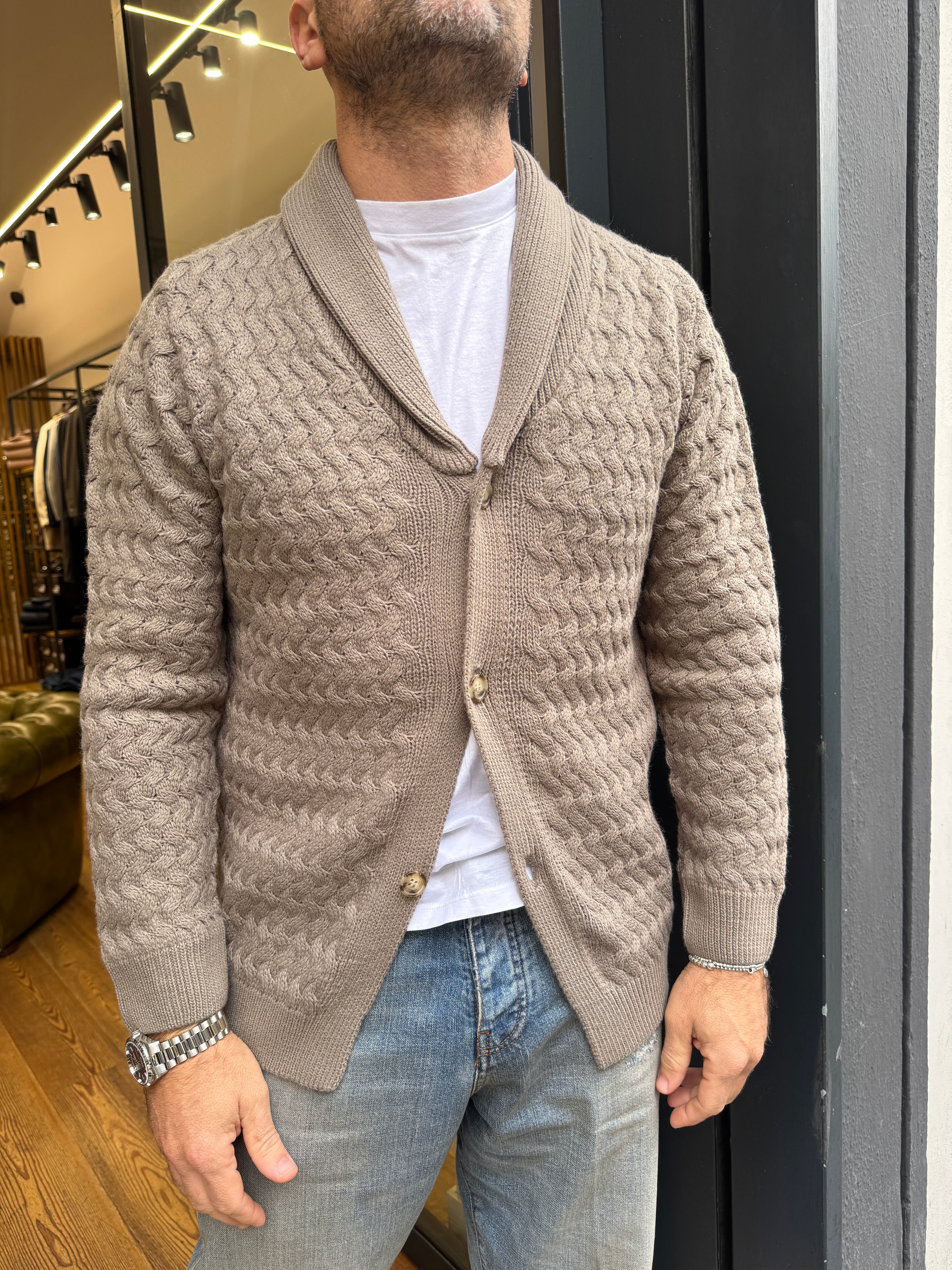 Squad: Cardigan collo scialle