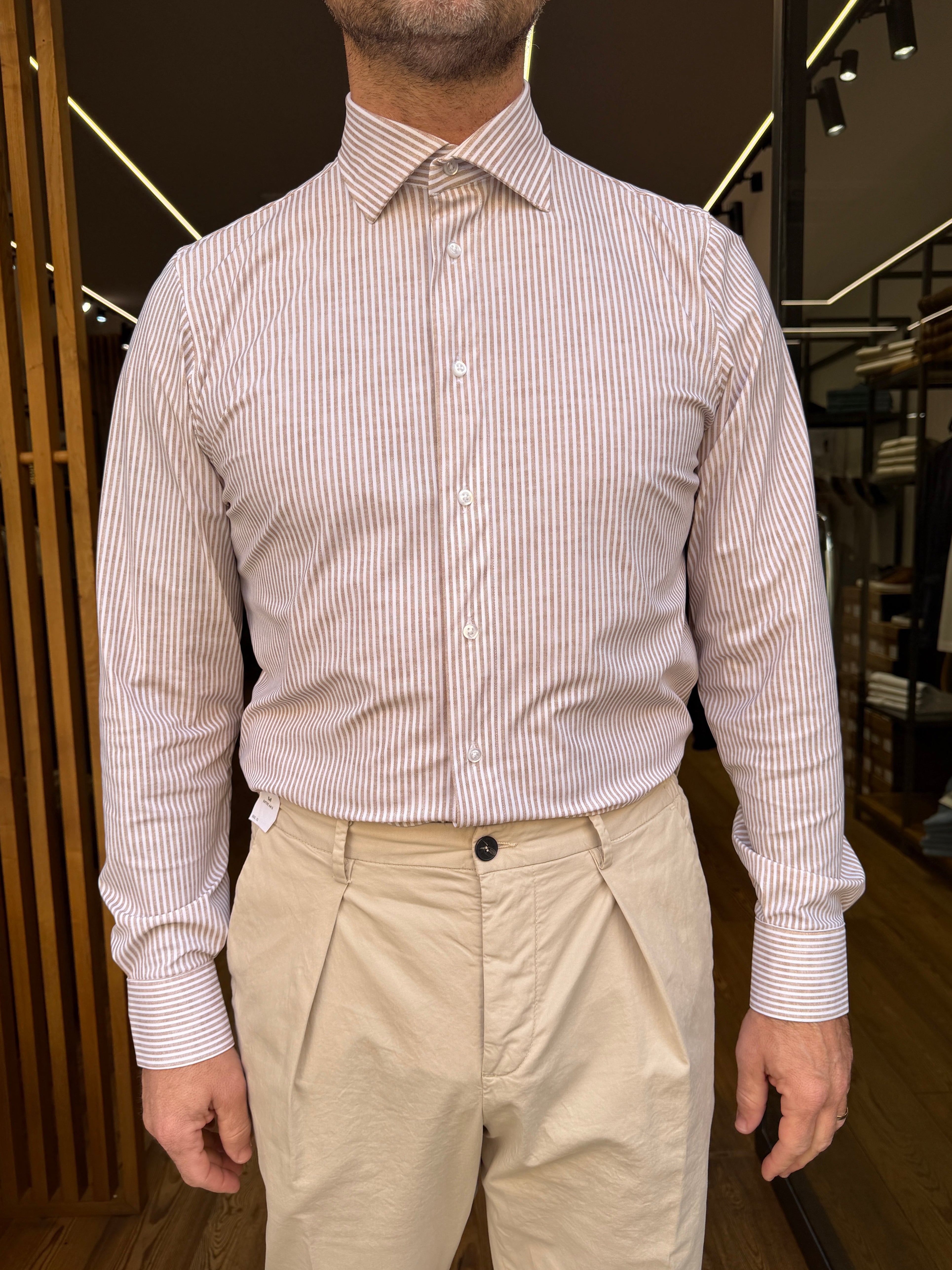 ALTEMFLOWER: Camicia righe strette stretch