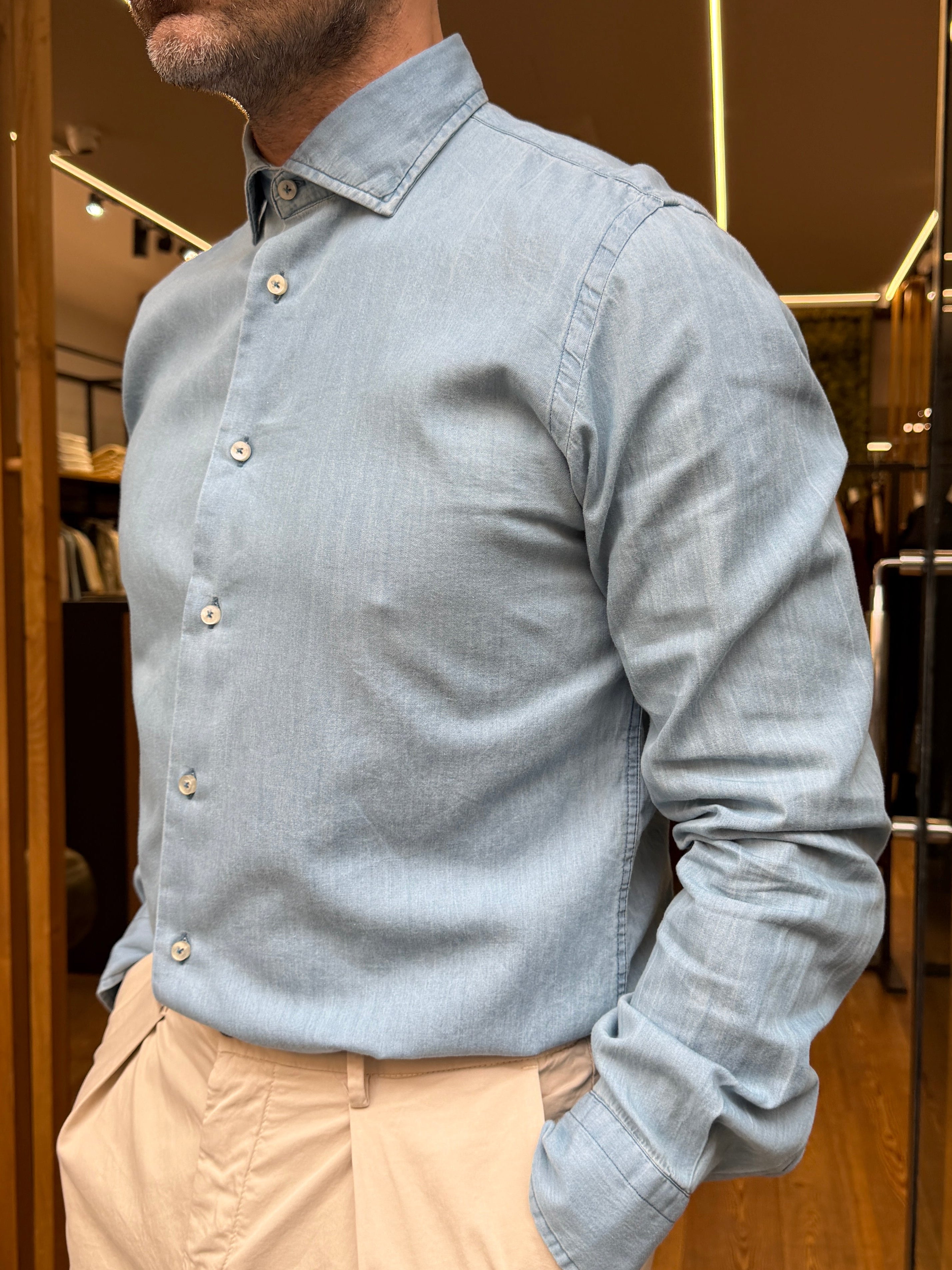 Altemflower: Camicia in denim slim fit