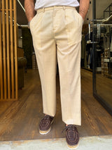 Bonheur: Okinawa/2500 - Pantalone con pences e vita elasticcizata