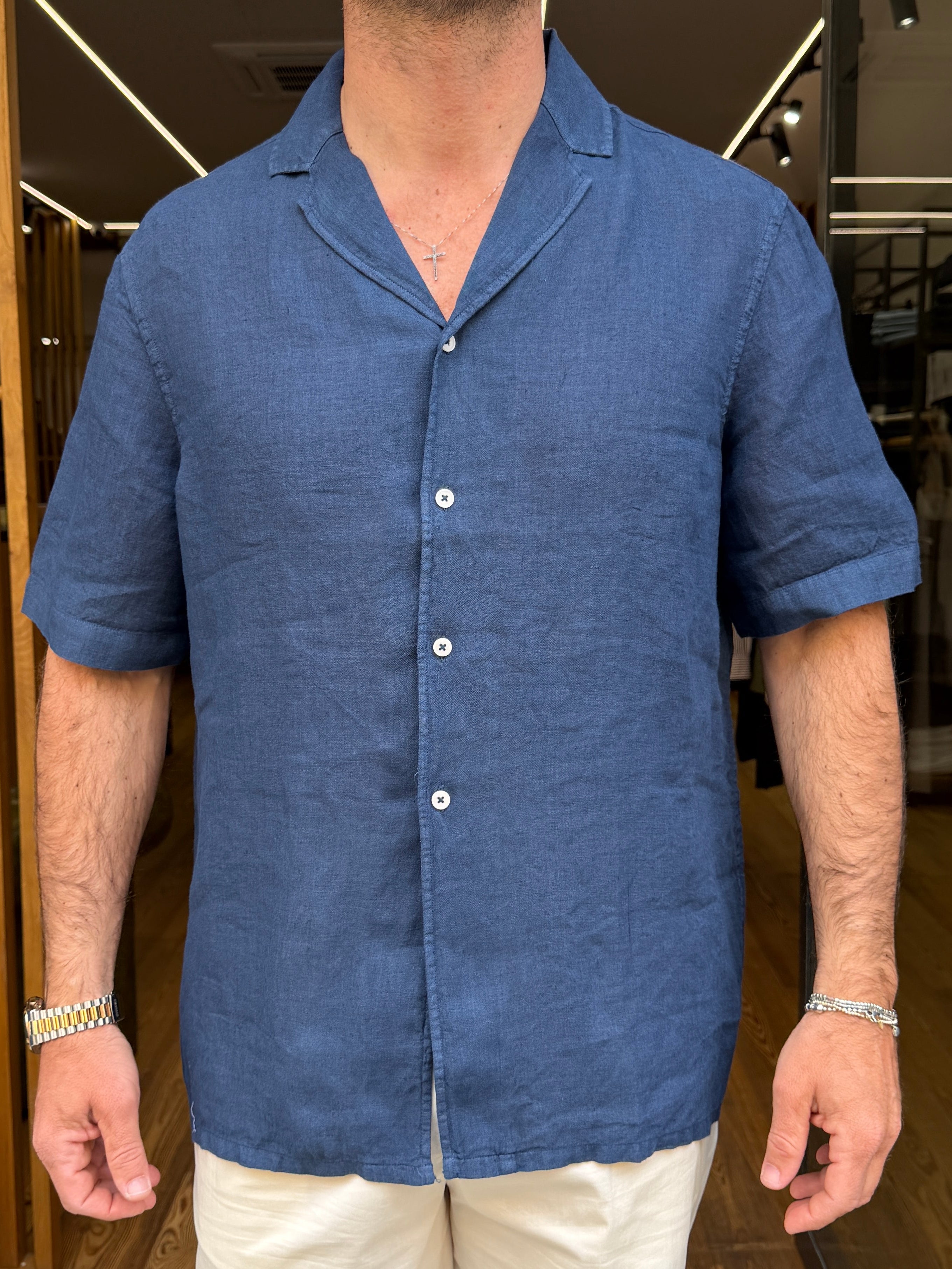 ALESSANDRO LAMURA: Camicia in Lino Mezza Manica