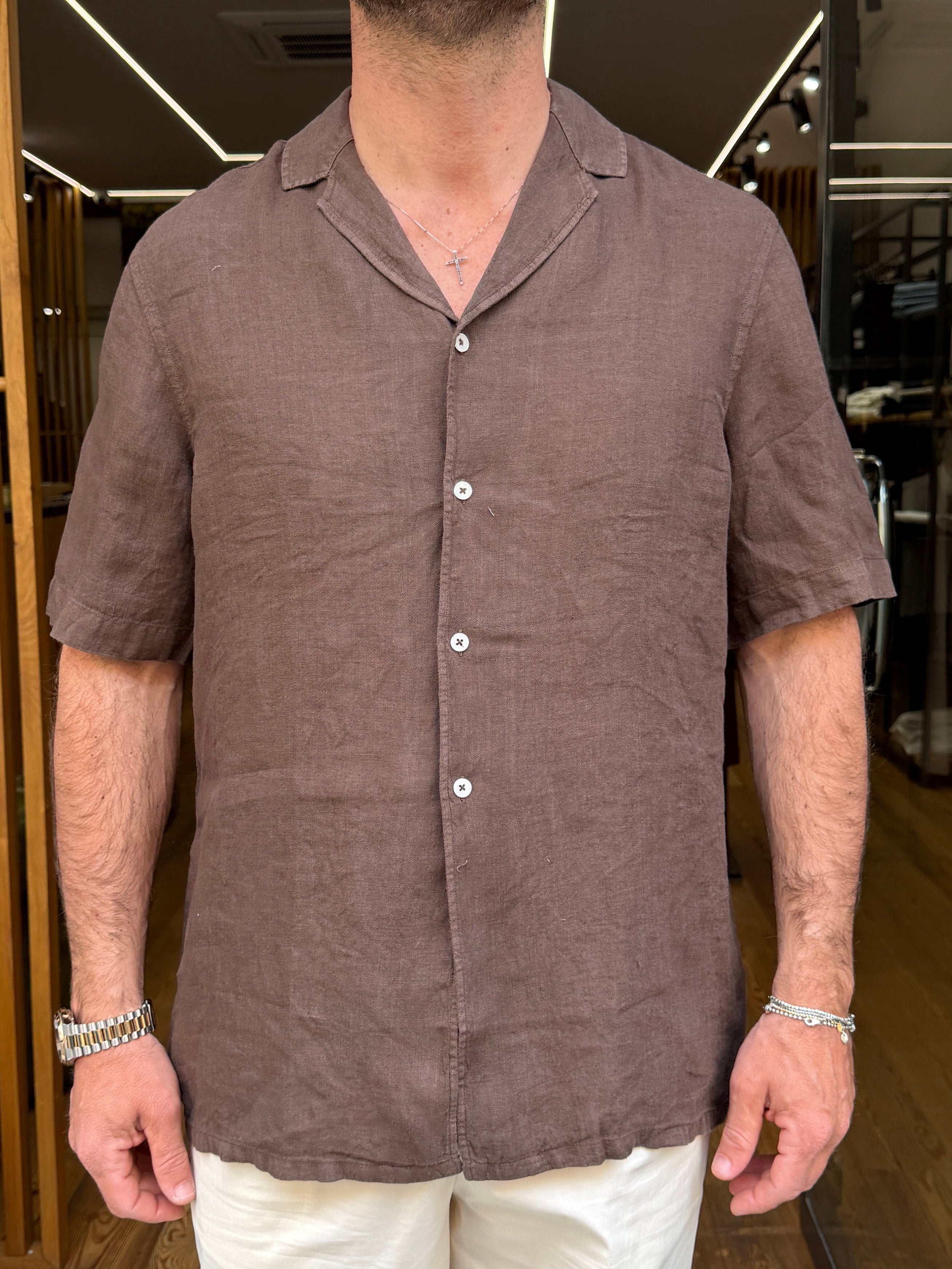 ALESSANDRO LAMURA: Camicia in Lino Mezza Manica