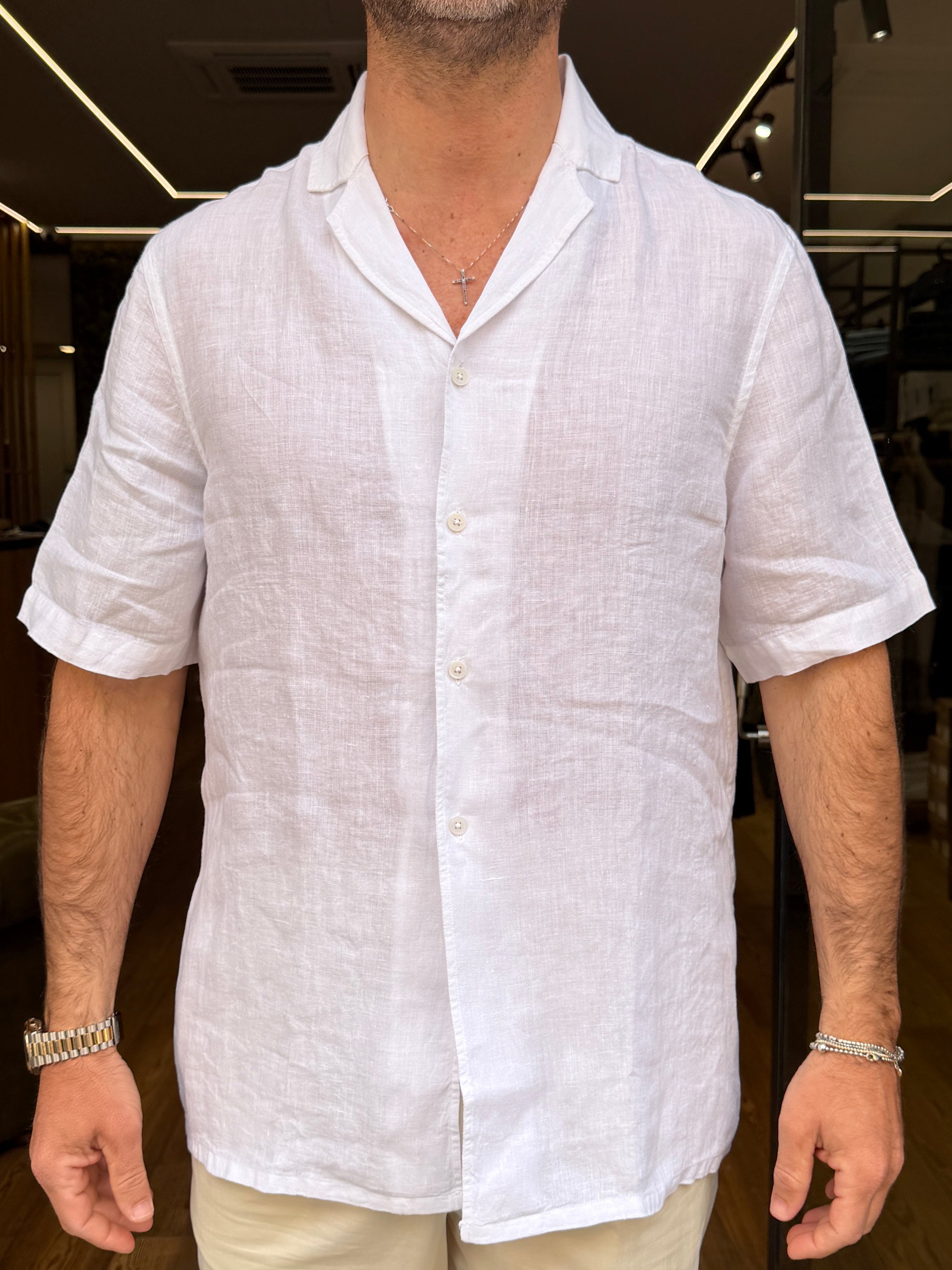 ALESSANDRO LAMURA: Camicia in Lino Mezza Manica