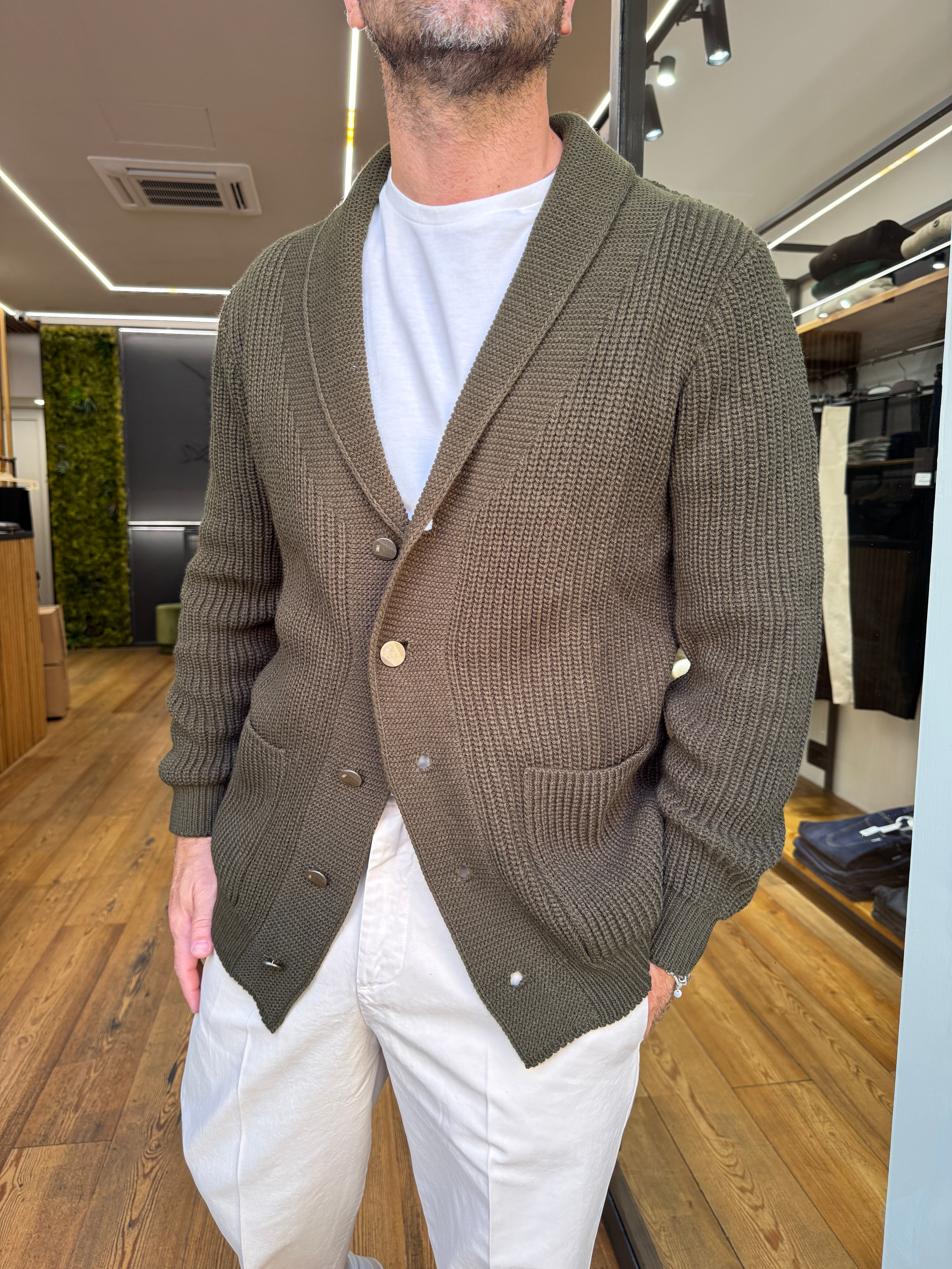 Telacruda: FISHERMAN-  CARDIGAN CON BOTTONI